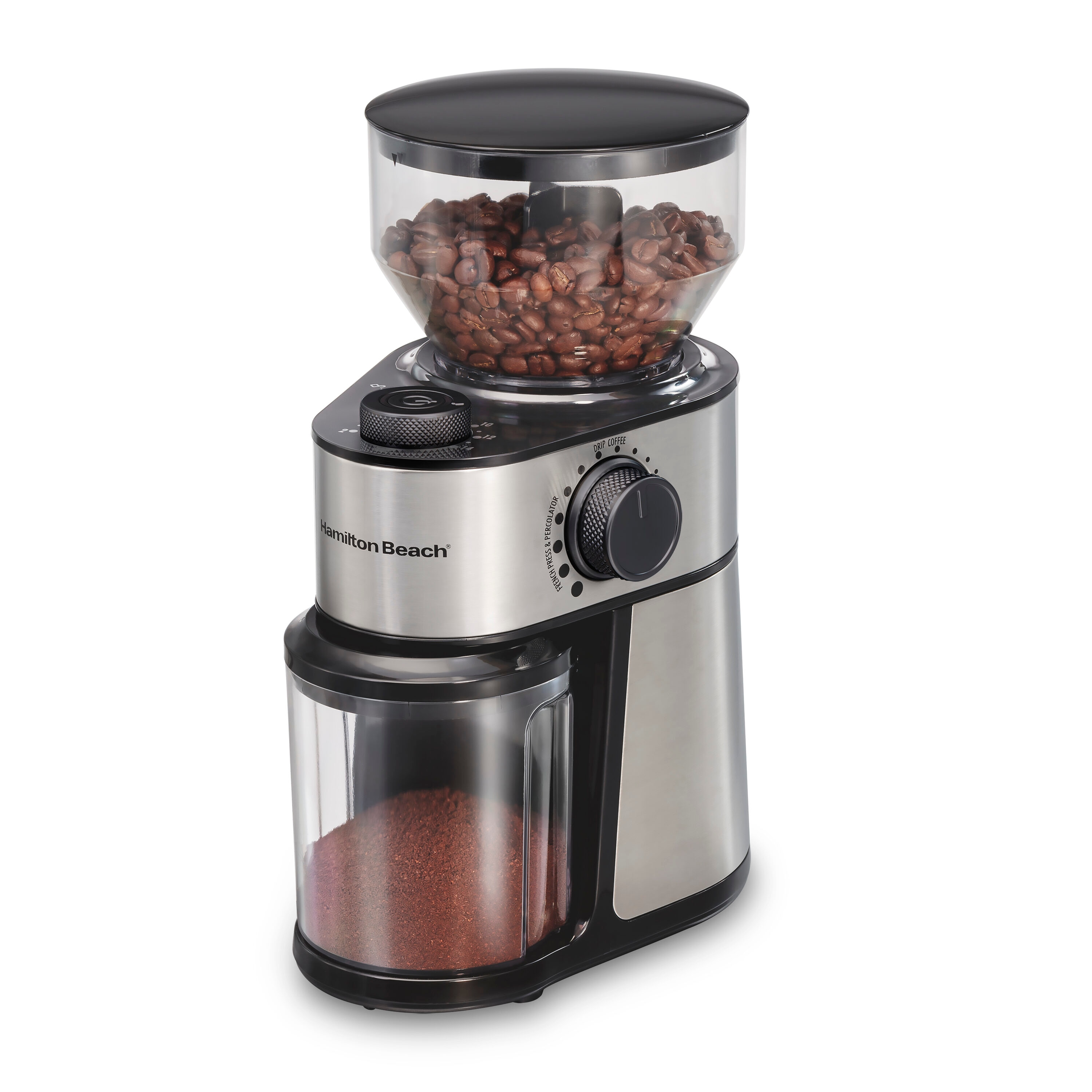 Hamilton Beach 16-ozStainless Steel Conical Burr Coffee and Spices in the  Coffee Grinders department at
