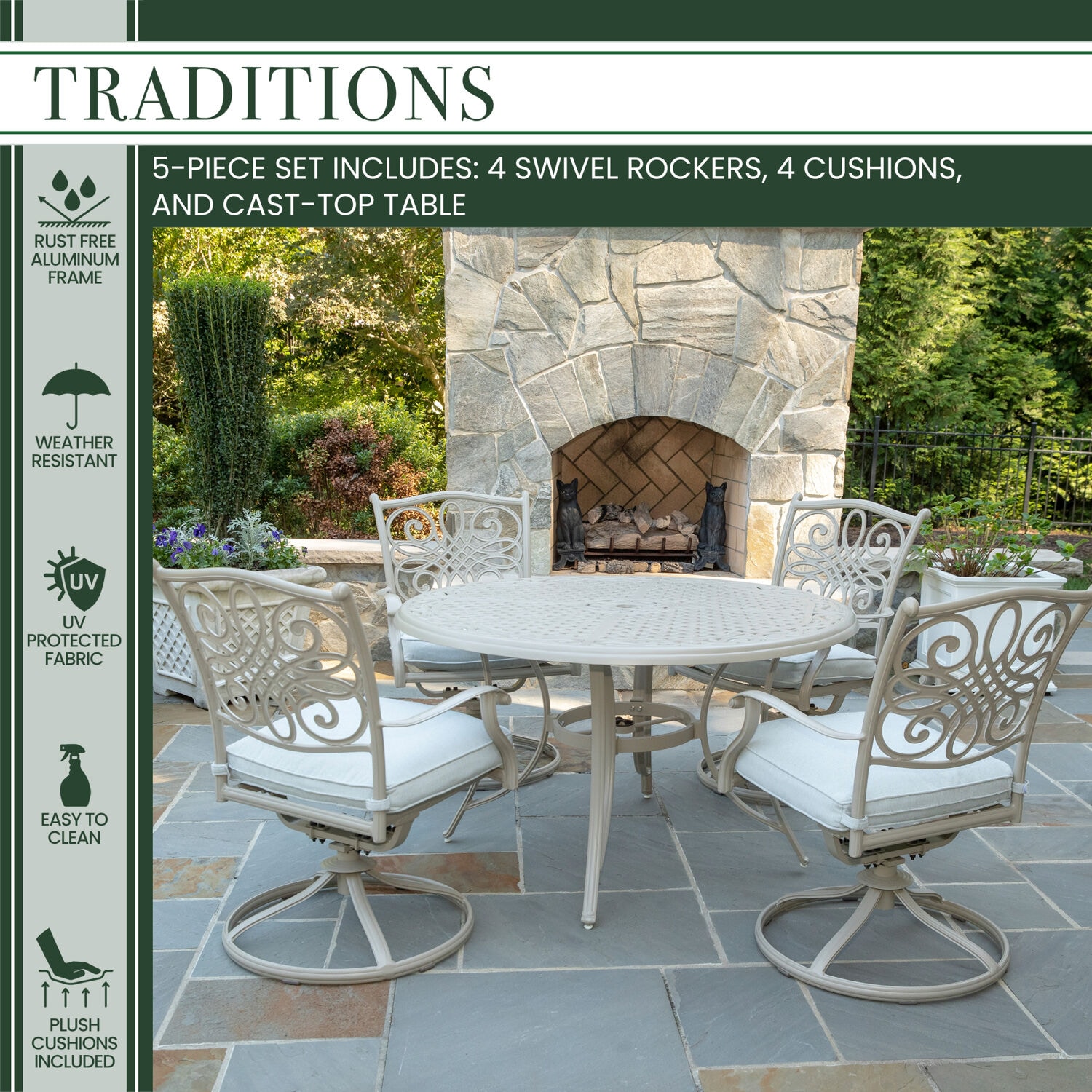 Hanover TRADDNSD5PCSW4-BE Patio-Dining-Sets - View #2
