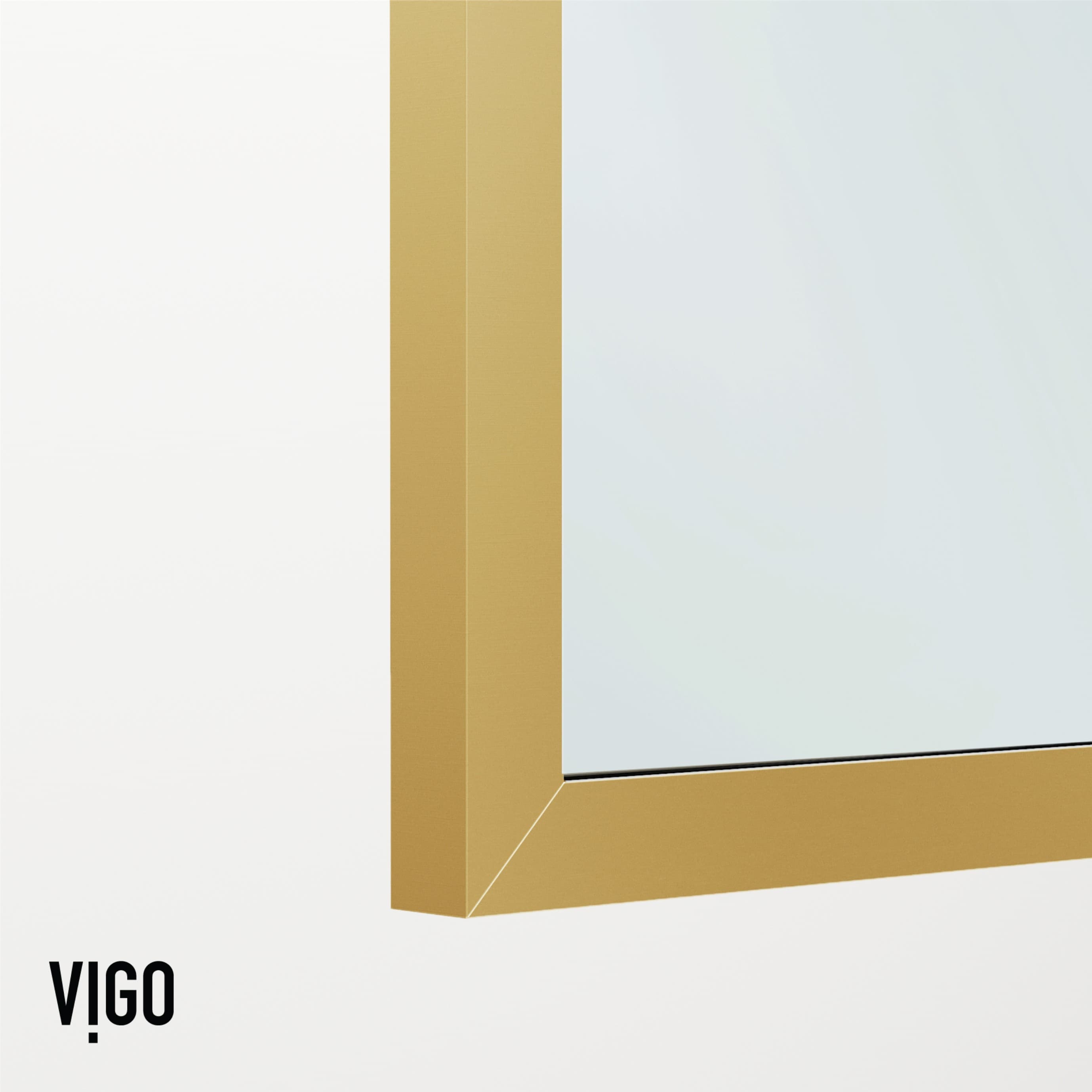 Vigo Zenith Matte Brushed Gold 34 In W X 62 In H Frameless Fixed Bathtub Door In The Bathtub