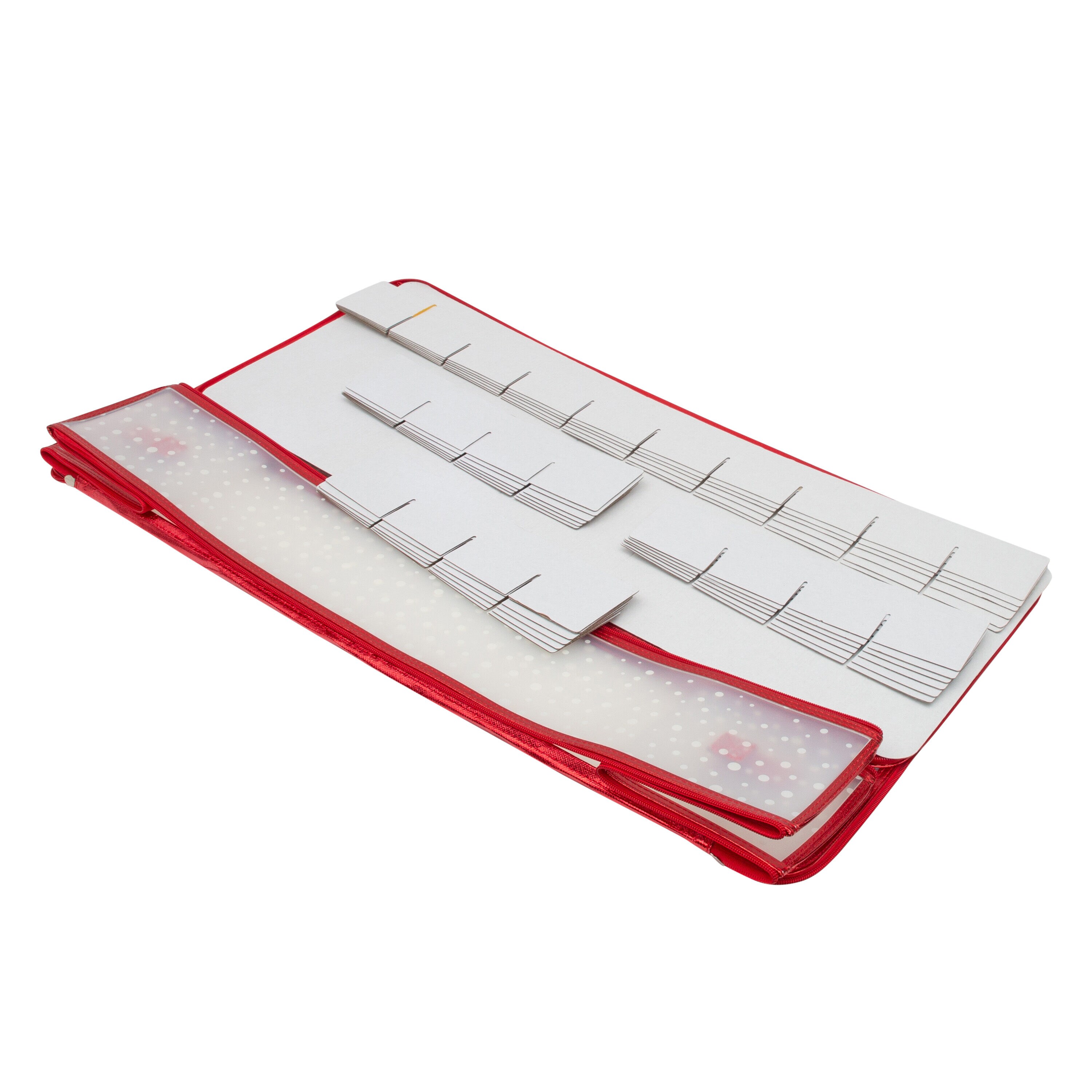 Simplify 19-in x 17.75-in 96-Compartment Red Cardboard Ornament Storage Box  in the Ornament Storage Boxes department at