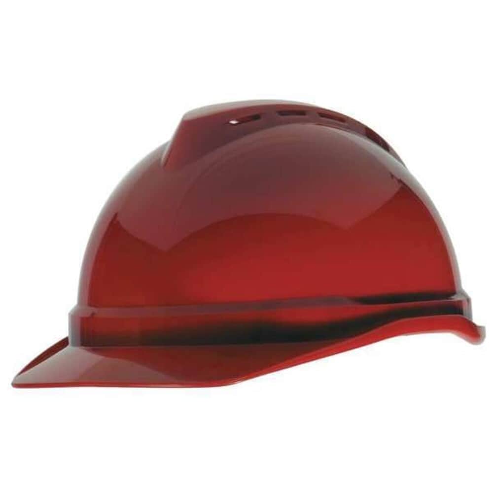 MSA  Safety Hard Hat V-Gard 500 Polyethylene 4 Point Ratchet Suspension Type 1 Class C Red