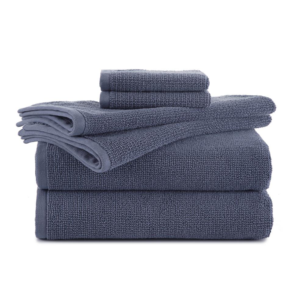 WestPoint Home 079465051483 Oxford Blue Cotton Quick Dry Bath Towel Set (EcoPure Serene)