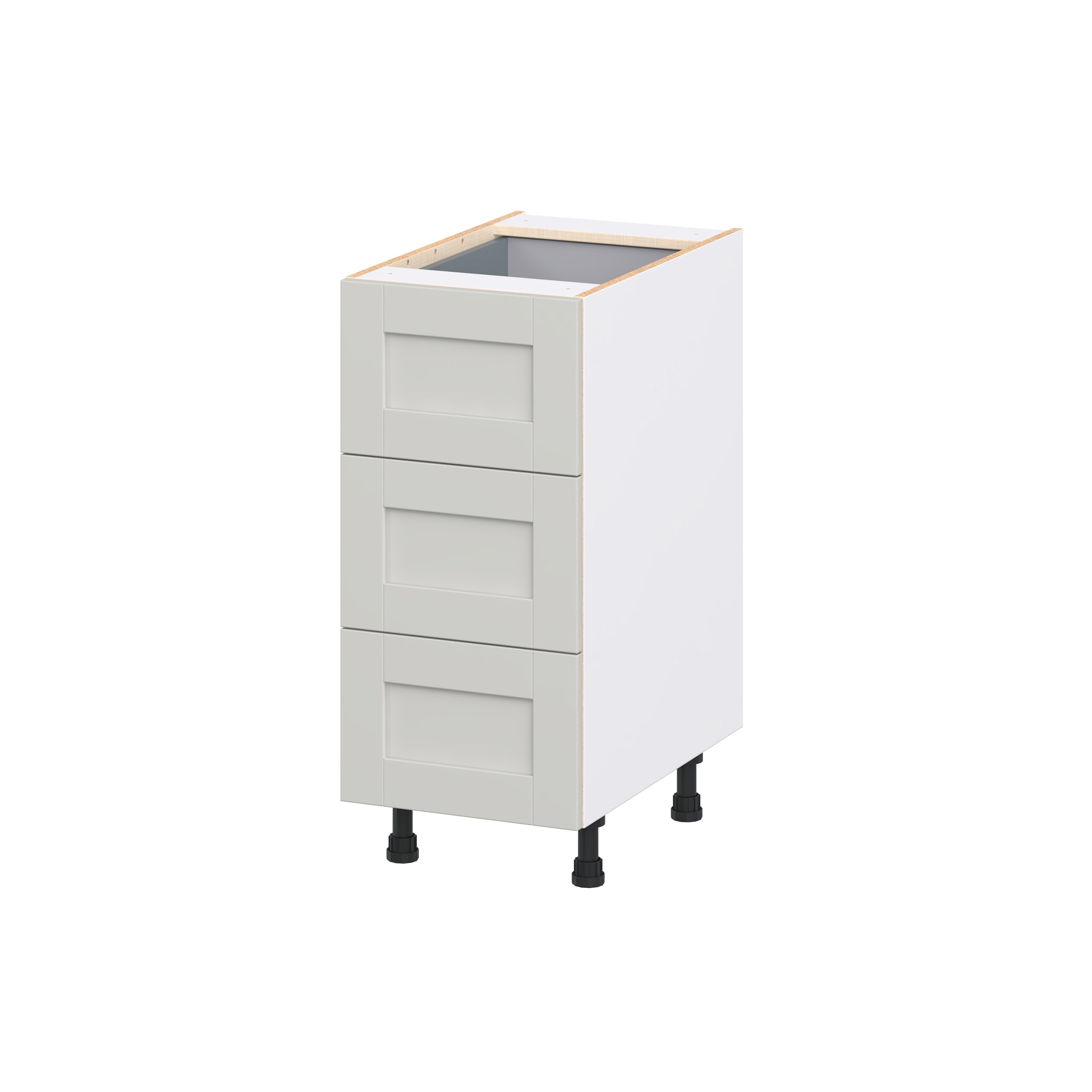 Hugo&Borg DSB3DA15I1-CH Charlesberg 15-in W x 34.5-in H x 24.5-in D Light Gray 4 -Drawers Drawer Base Fully assembled Cabinet Shaker