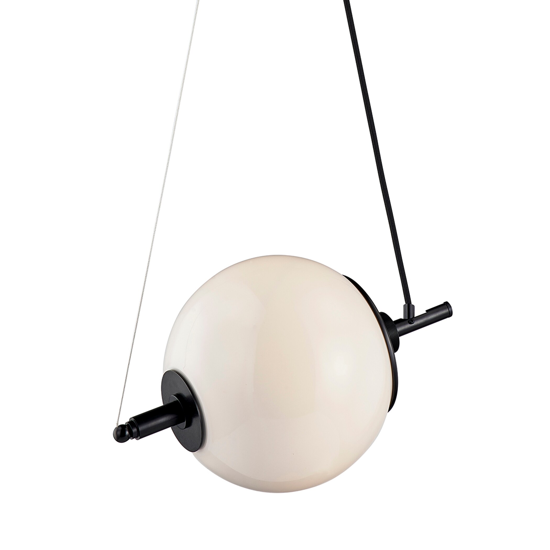 Troy Lighting F7584 Nova Anodized Black Modern/Contemporary Opal Glass Globe Hanging Pendant Light
