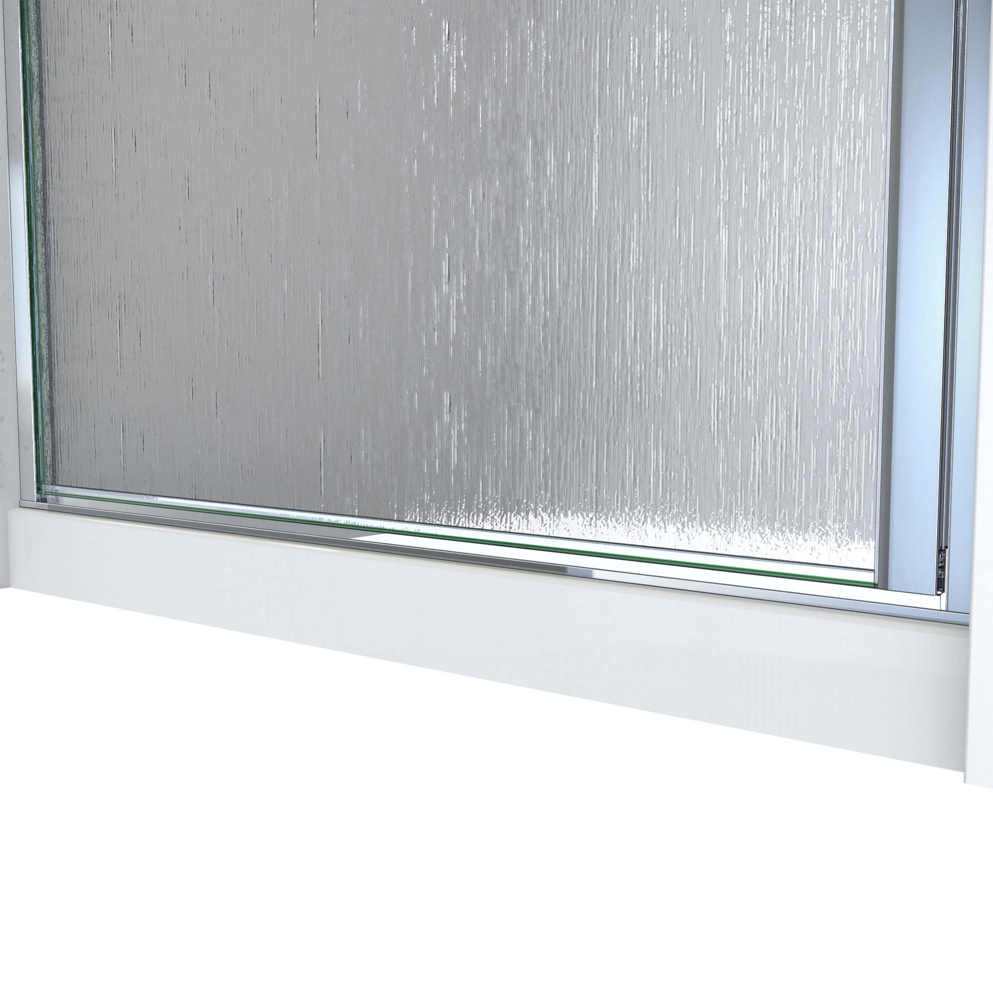 Brushed Nickel Semi-Frameless Swing Shower Door with Rain Glass