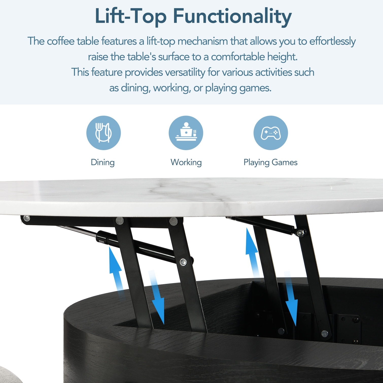 FlowLuxe Three nested ottomans Table featuring classic black MDF with ...