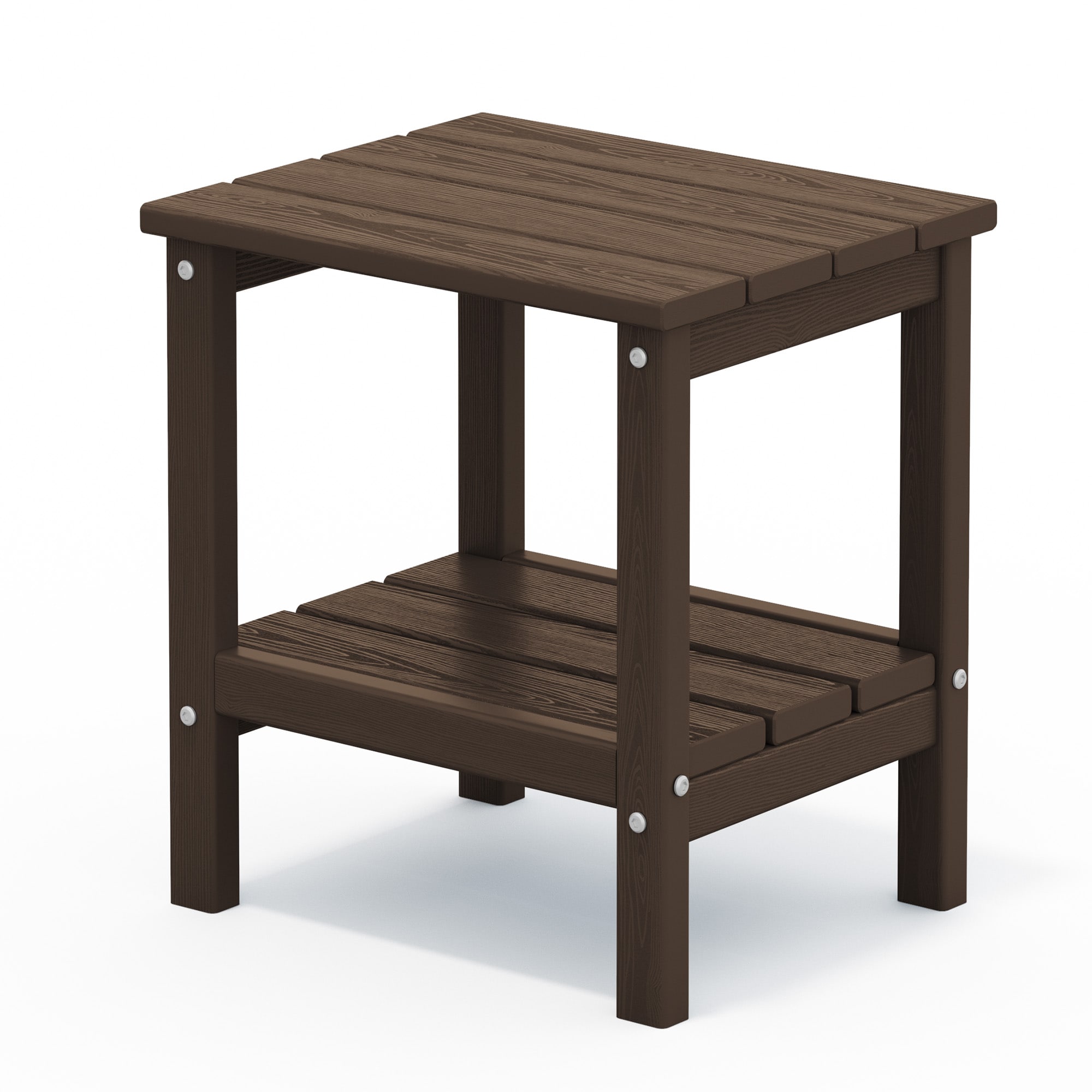 JEAREY PECJ-CE 18.1"Lx14.1"Wx18.1"H Adirondack Patio Side Table Rectangle Outdoor End 14.4-in W x 18.1-in L