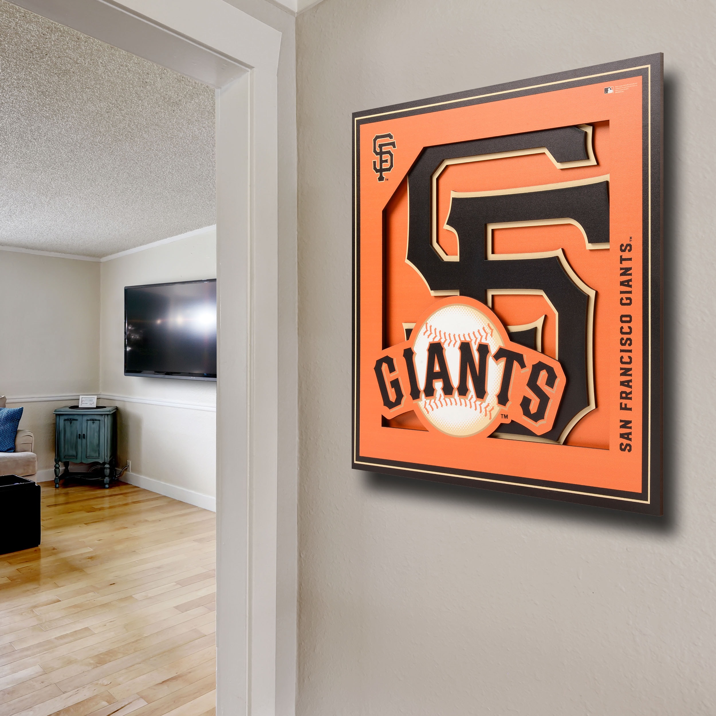 StadiumViews San Francisco Giants Youthefan Team Colors Floater Frame 13-in  H x 17-in W Sports 3D Art in the Wall Art department at