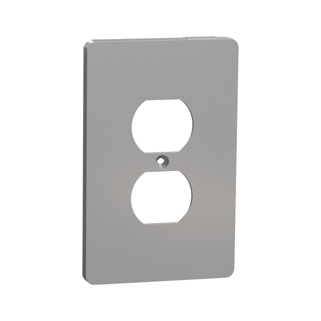 Square D SQWS422011GY X Series 1 -Gang Midsize Size Matte Gray Polycarbonate Indoor Duplex Wall Plate
