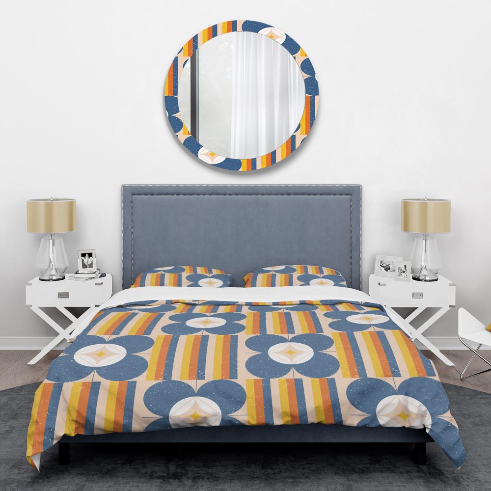 Designart BED24190-Q 3 -Piece Blue Queen Duvet cover Set