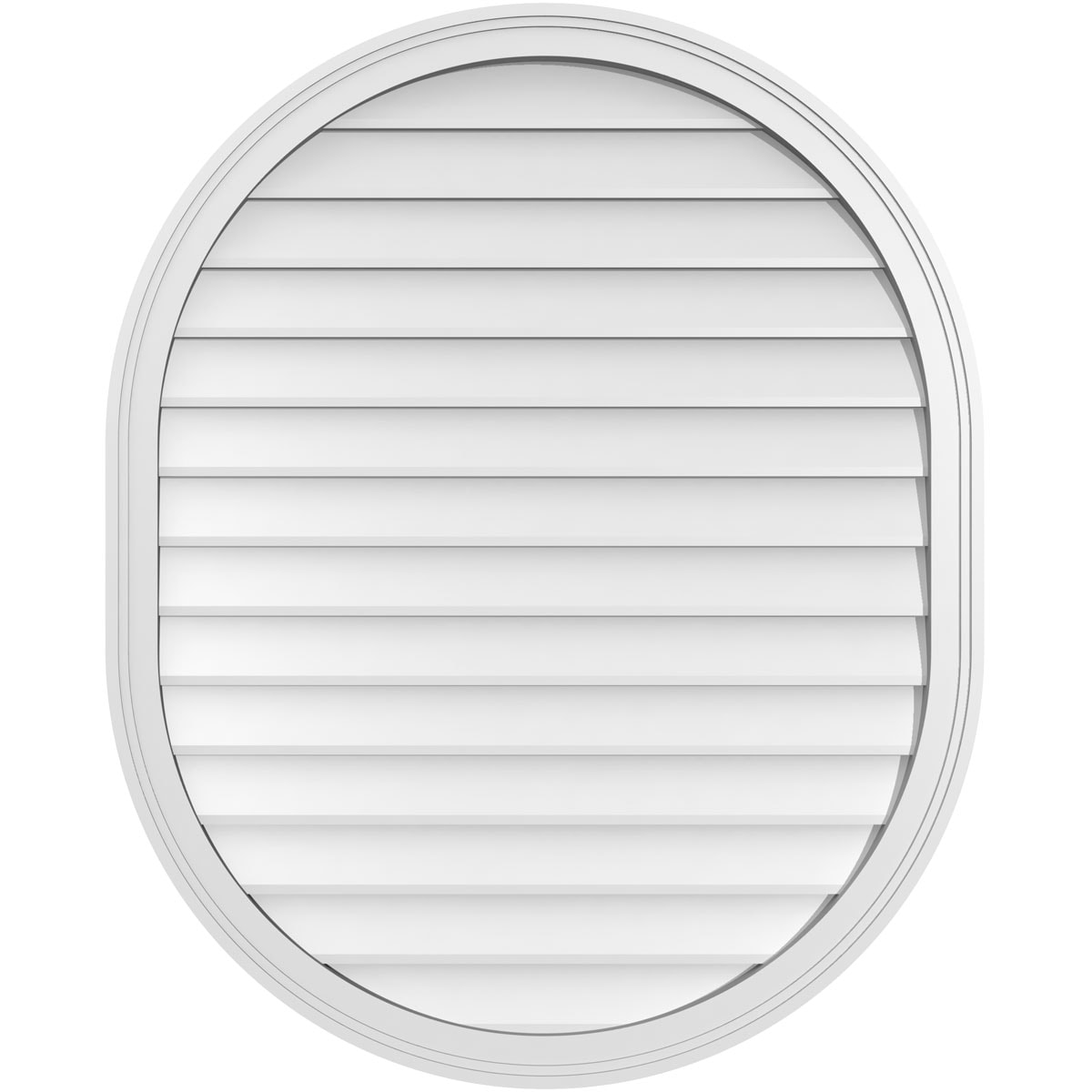 Ekena Millwork GVPVR34X4202SN 34-Inches x 42-Inches Off-white Oval PVC Gable Louver Vent