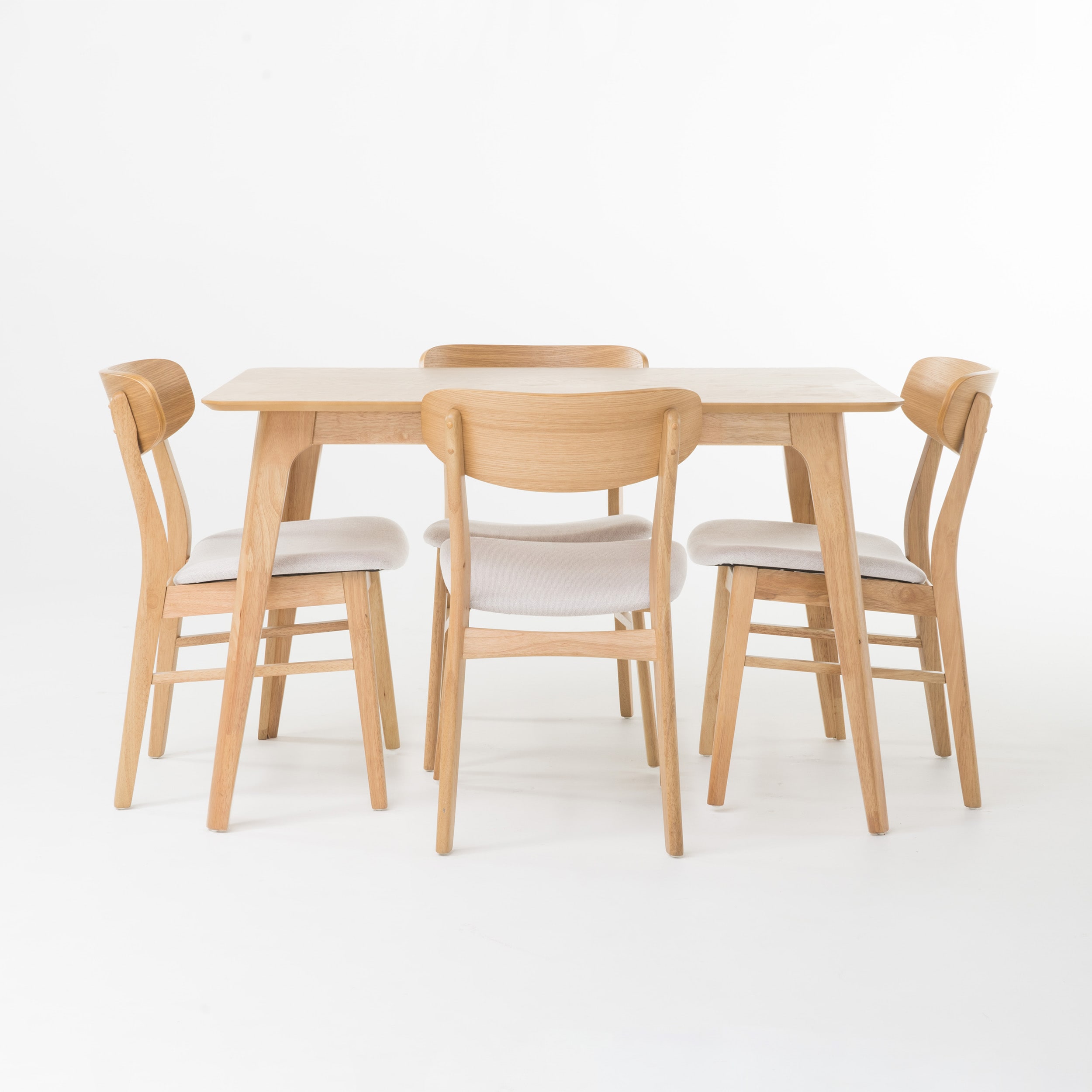 Beige Contemporary/Modern Dining Room Set with Rectangular Table ( Seats 4 ) in White | - Best Selling Home Decor 299344