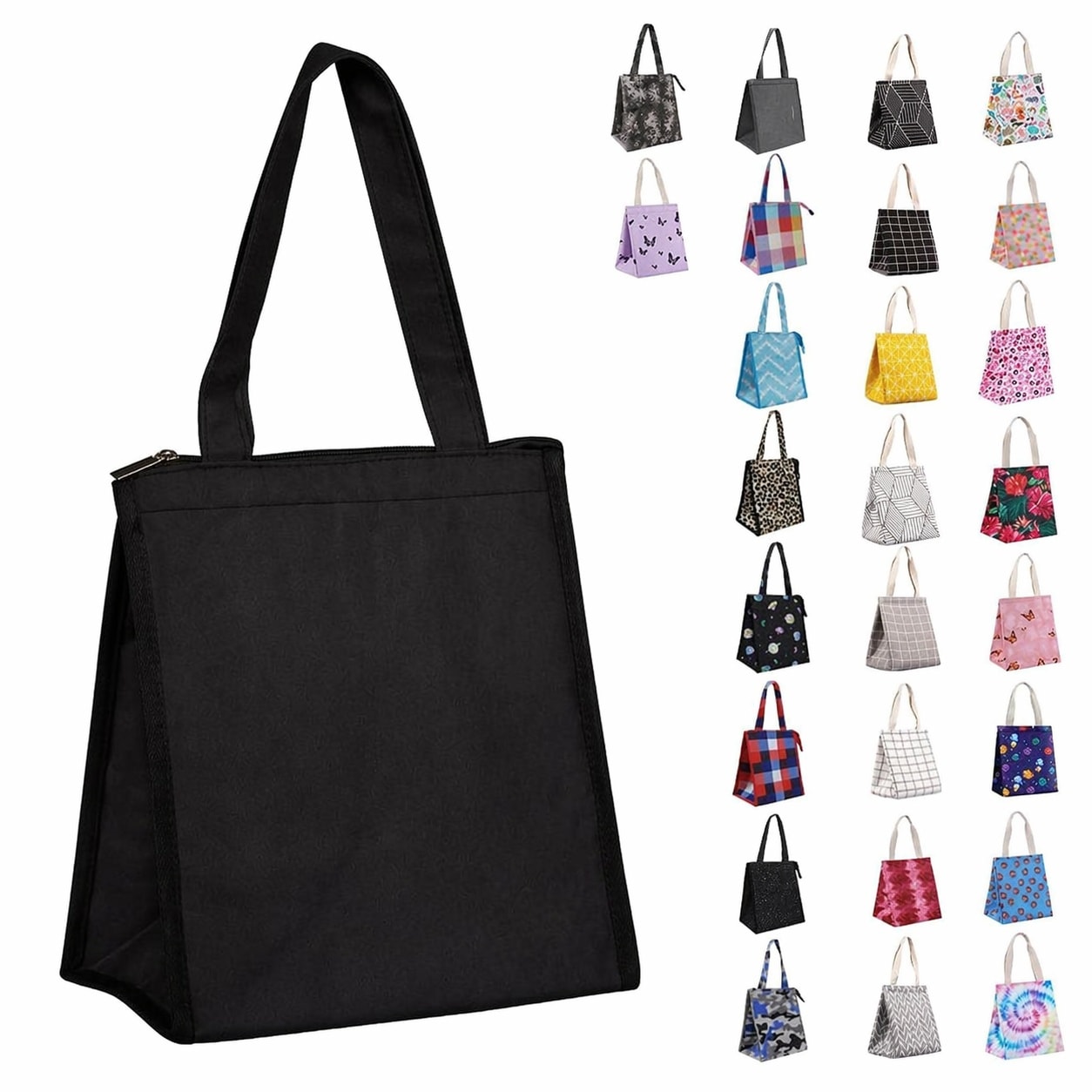 KIWDZFU  Insulated Lunch Bag for Women Adults 9L Foldable Wide Open Cooler Bag with Pockets Leakproof Portable Reusable Tote for Picnic Office