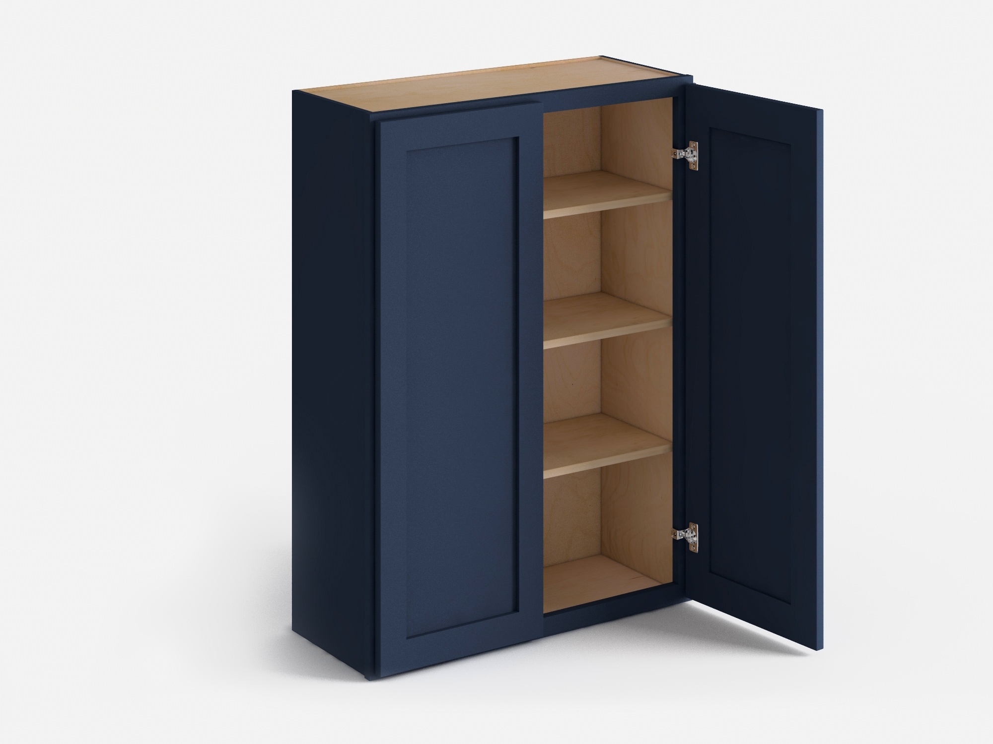 Valleywood Cabinetry 30-in W x 36-in H x 12-in D Marine Blue Birch Wall Ready To Assemble Plywood Cabinet (Flat Panel Shaker Door Style)