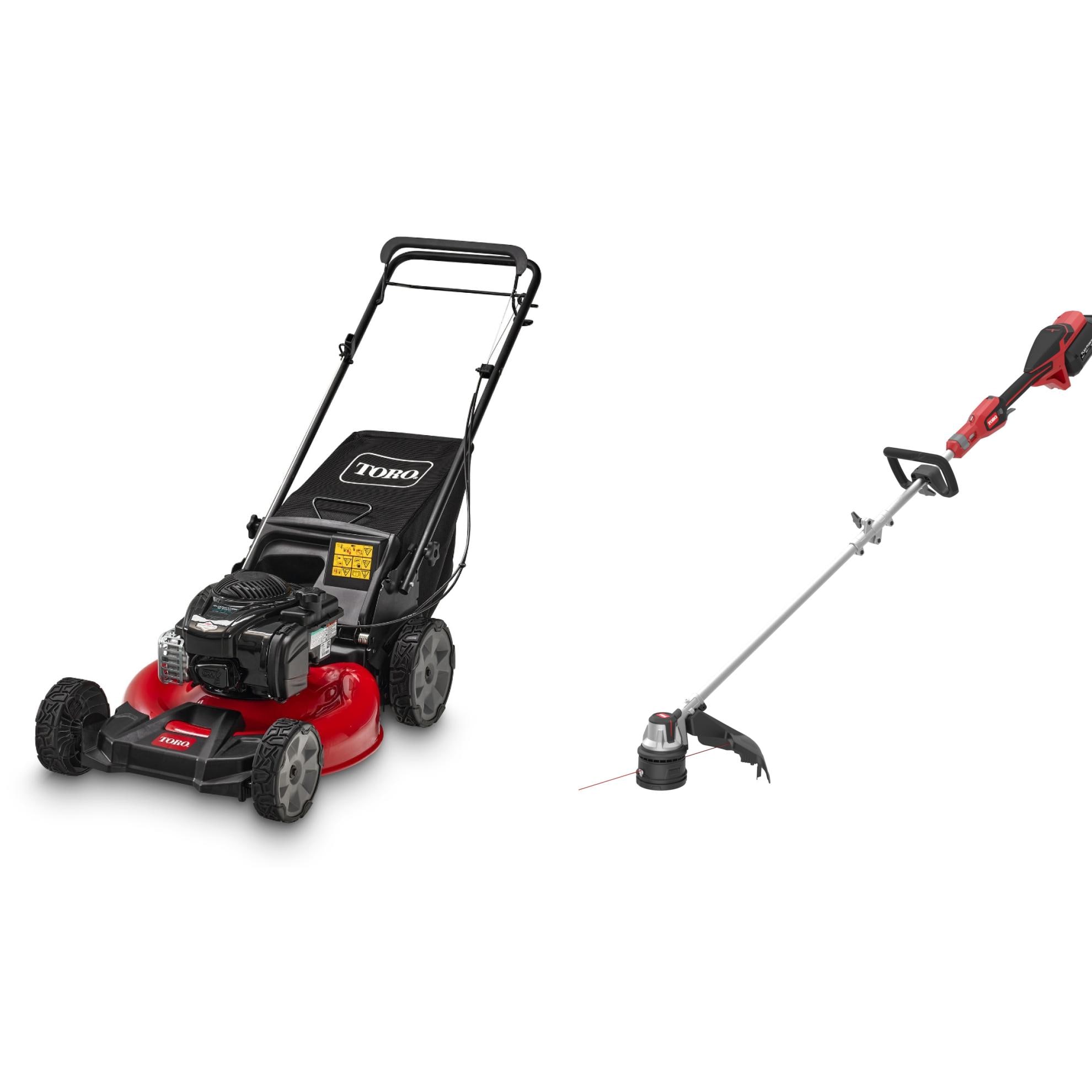 Toro  Recycler 21-in Gas Self-propelled Lawn Mower and Flex-Force 60-volt Max 16-in Telescopic Shaft Battery String Trimmer 2 Ah Bundle (Battery and Charger Included)