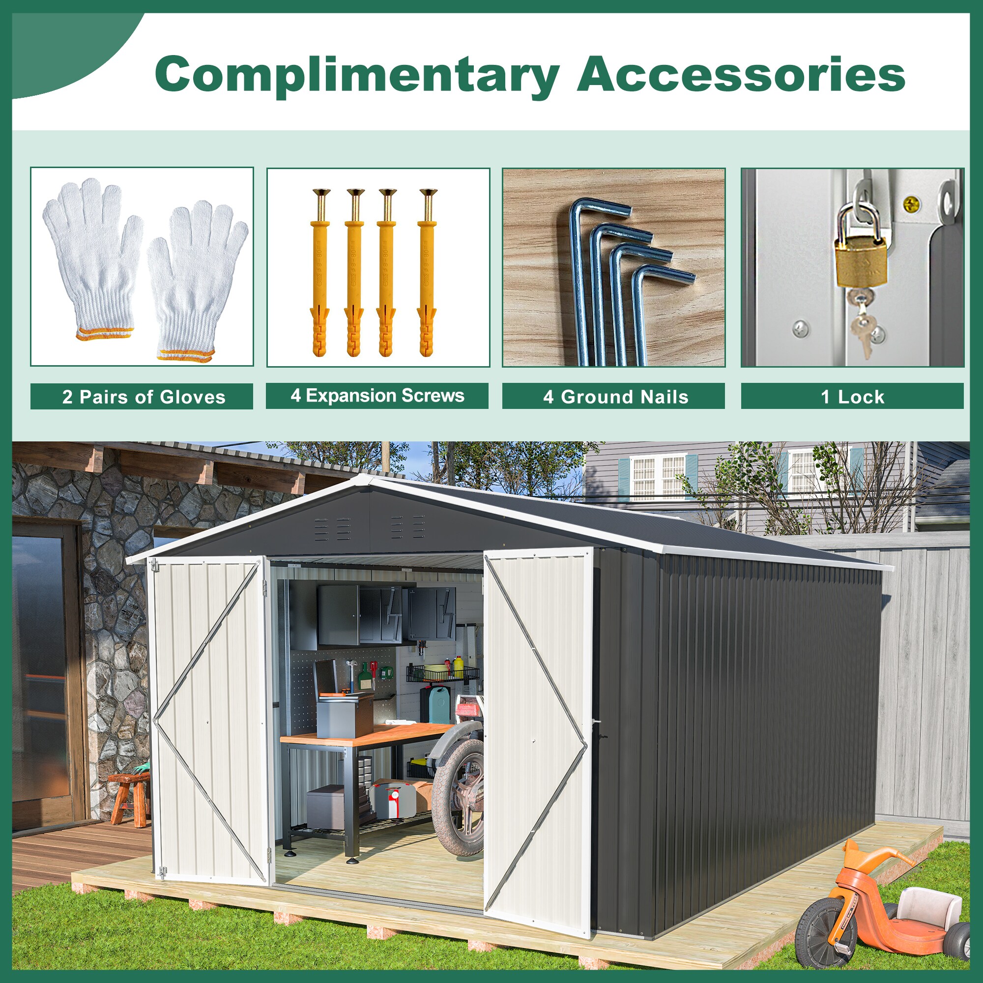 Mondawe MD-HG61R1384 Metal-Storage-Buildings-Sheds - View #7