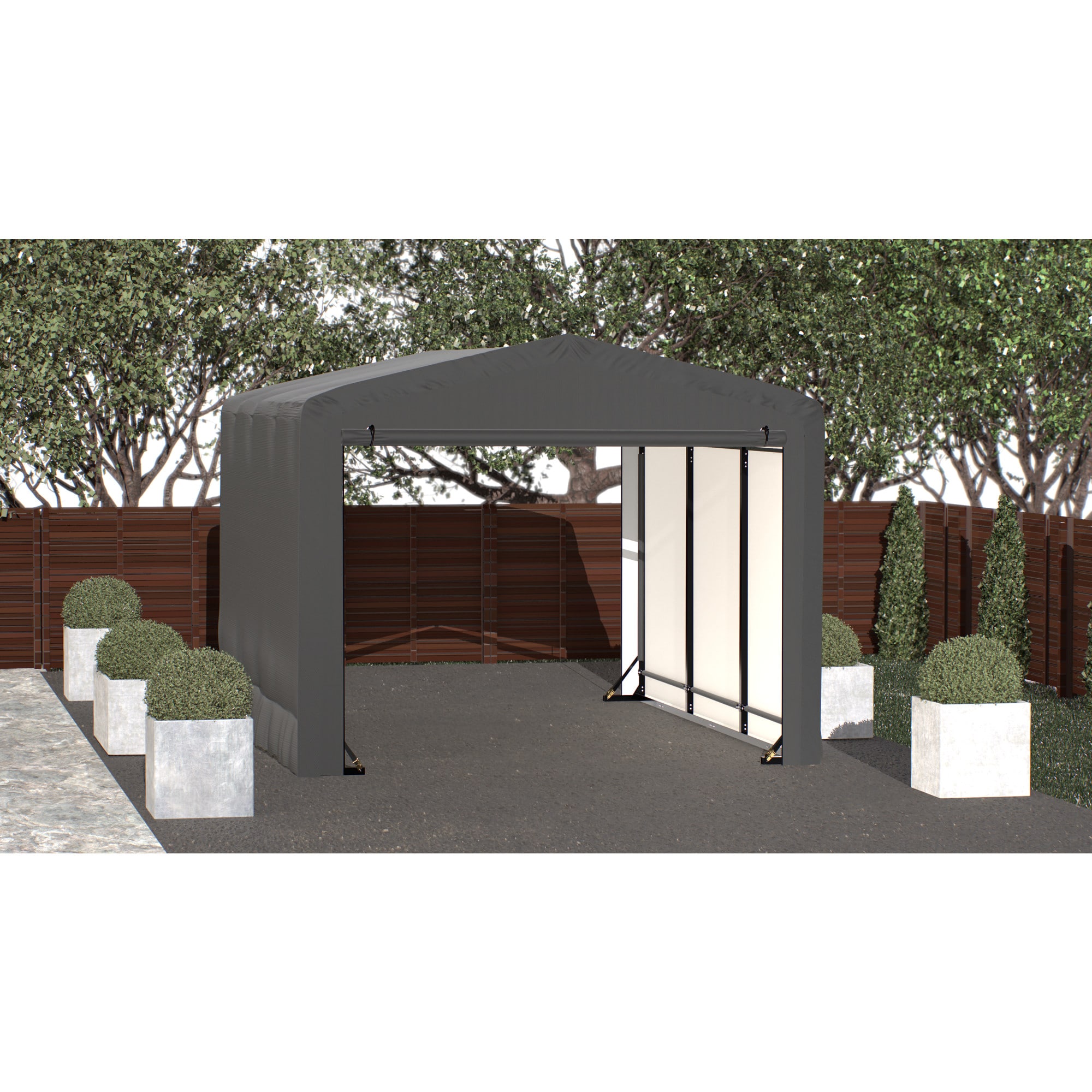 ShelterLogic 10-ft x 14-ft Metal Single car Garage Building #SQAACC0103C01001408