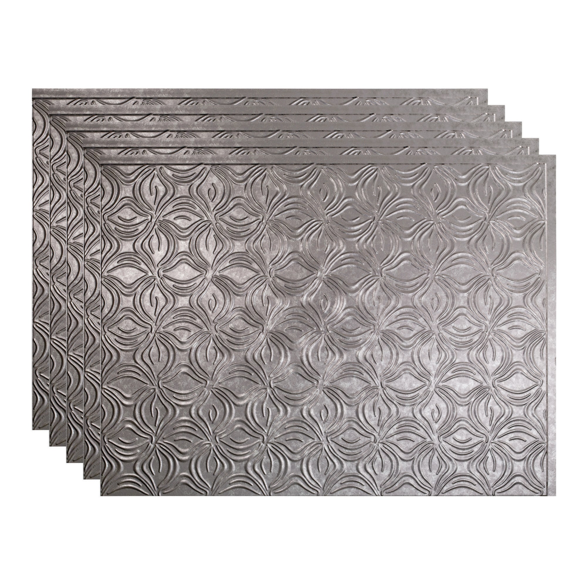 Fasade PB6330 Lotus 18.25-in x 24.25-in Vinyl Galvanized Steel Backsplash Panels 5.0 -Pack