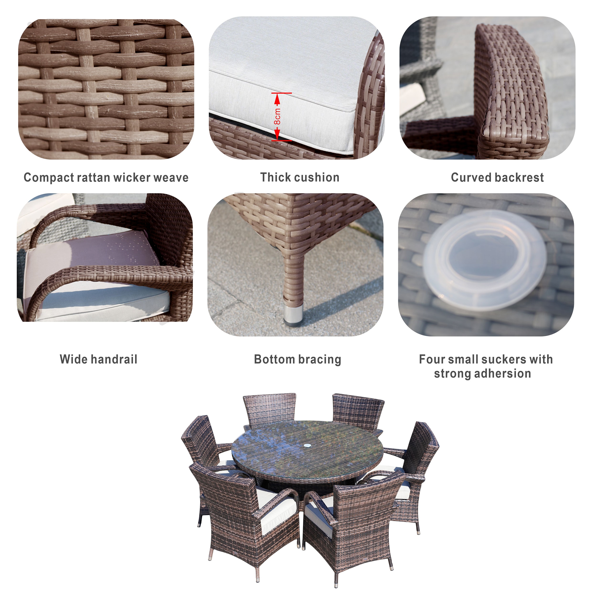Moda Furnishings CMAD-1122-BR Patio-Dining-Sets - View #7