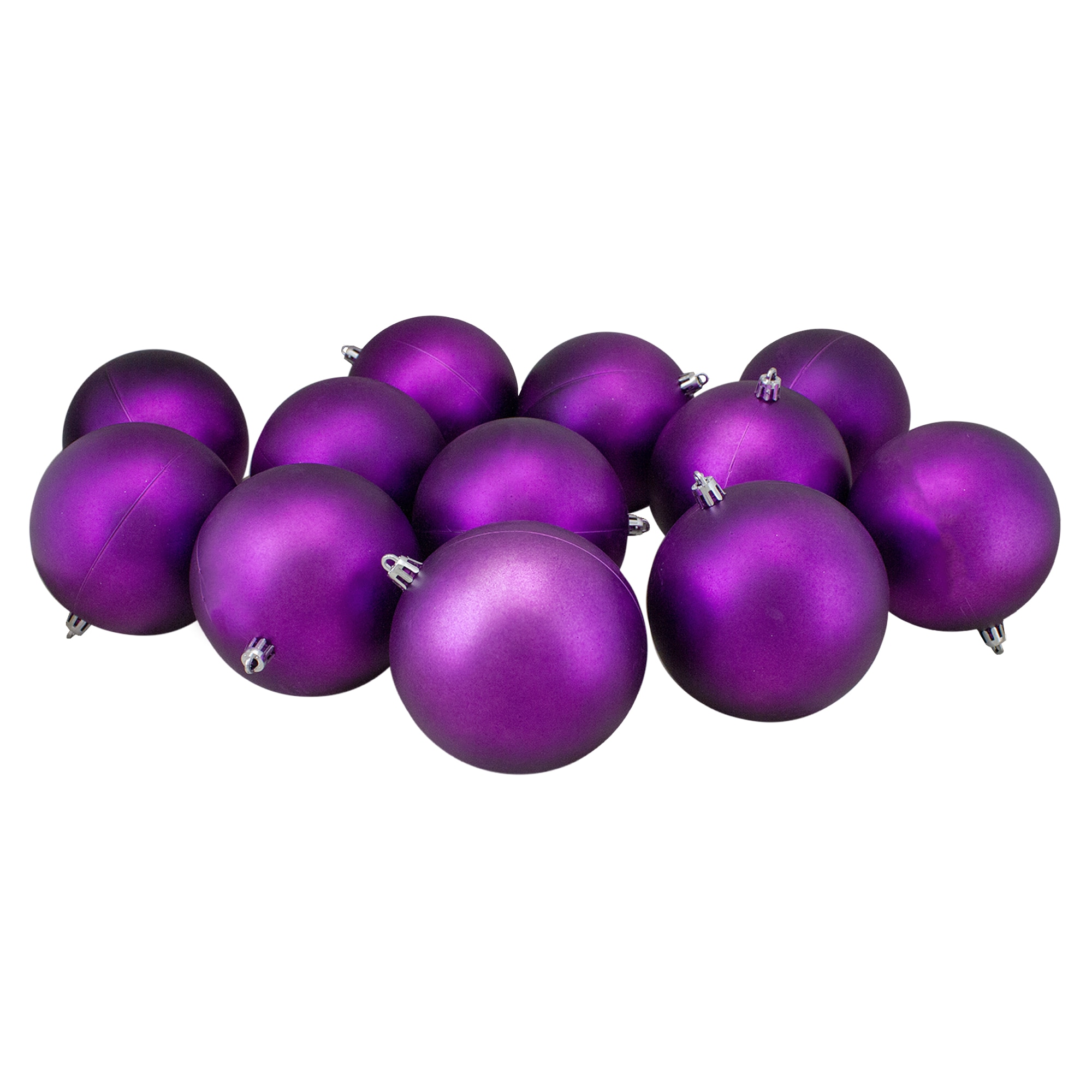 Northlight 32911631 12 -Pack Purple Ball Standard Indoor Ornament set Shatterproof