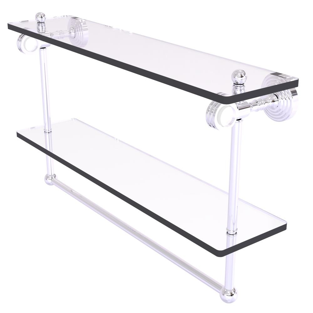 Allied Brass PG-2TBD-22-PC Pacific Grove Polished Chrome 2 -Tier Wall mount Bathroom Shelf ( 22-in x 13-in x 5-in )