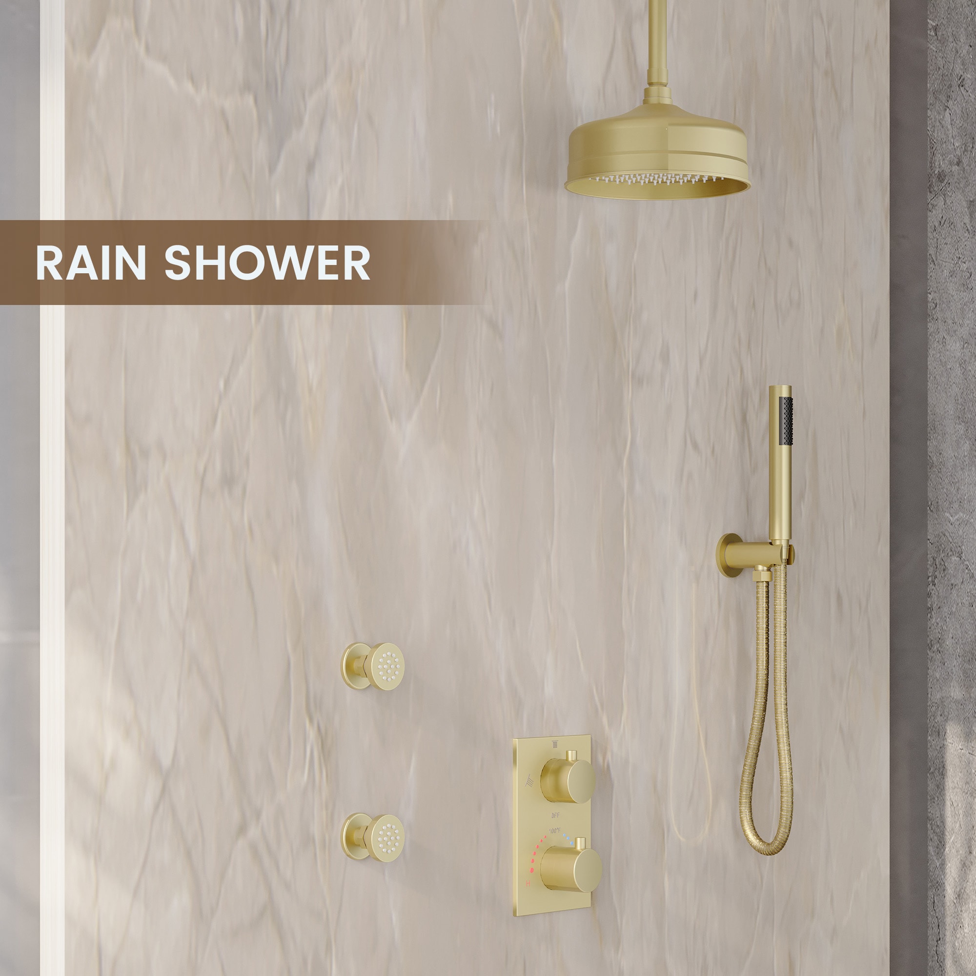 CASAINC CA-A4346-BG Showerhead-Bar-Panels - View #3