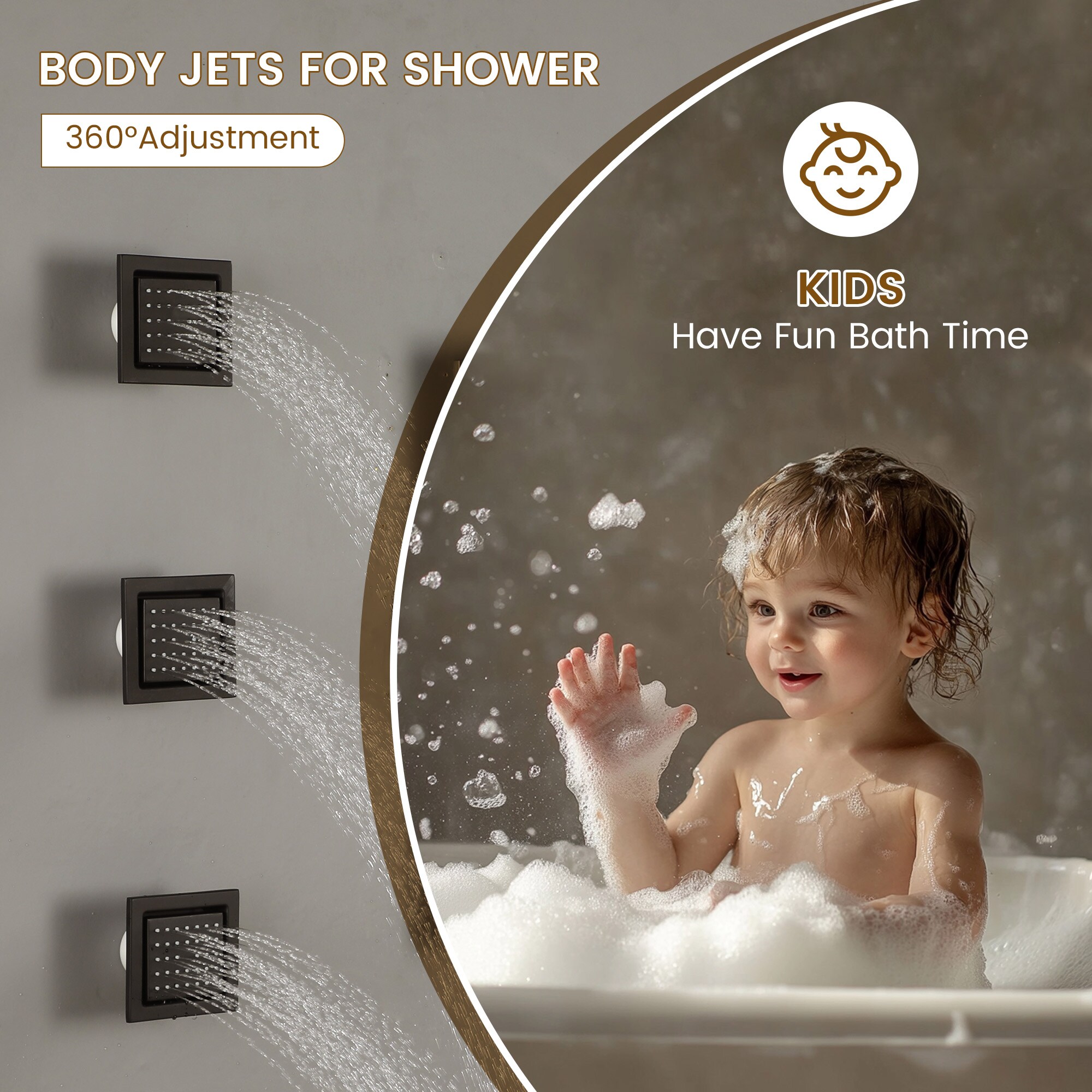 CASAINC CA-A4382-MB Showerhead-Bar-Panels - View #7