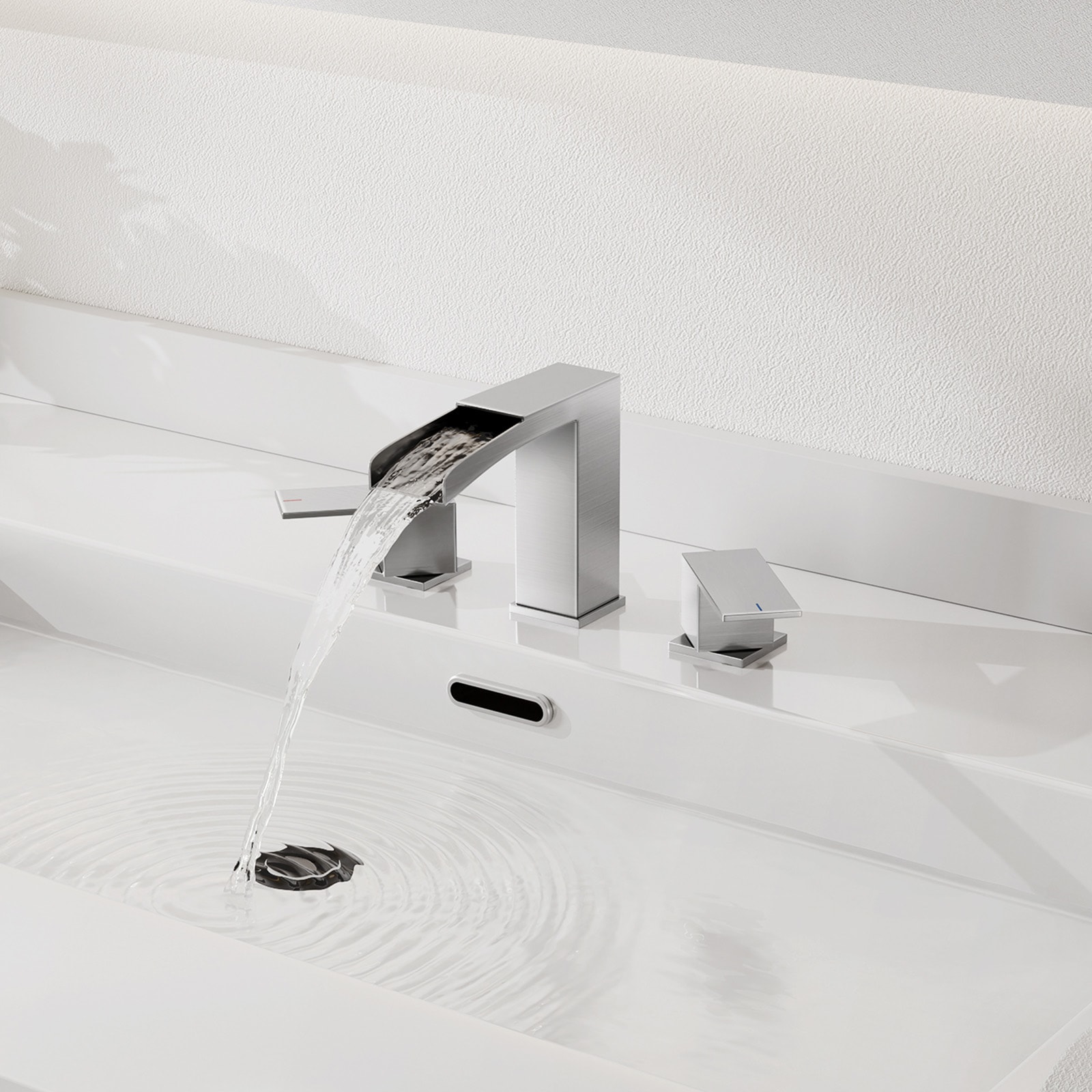 Brushed Nickel 8-Inch Widespread 2-Handle Bathroom Faucet
