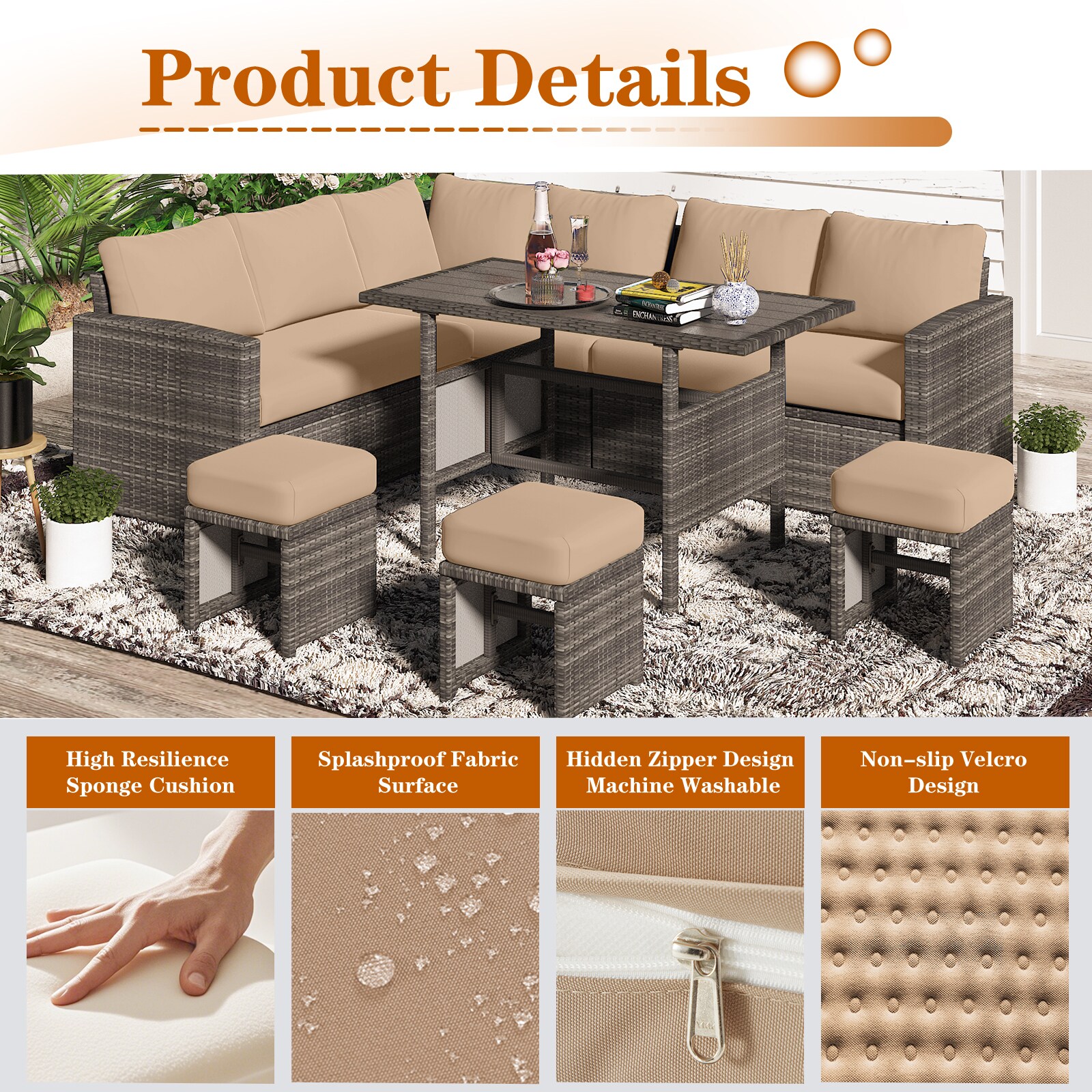 AECOJOY 16508BG-LS02 Patio-Sofas-Daybeds - View #3
