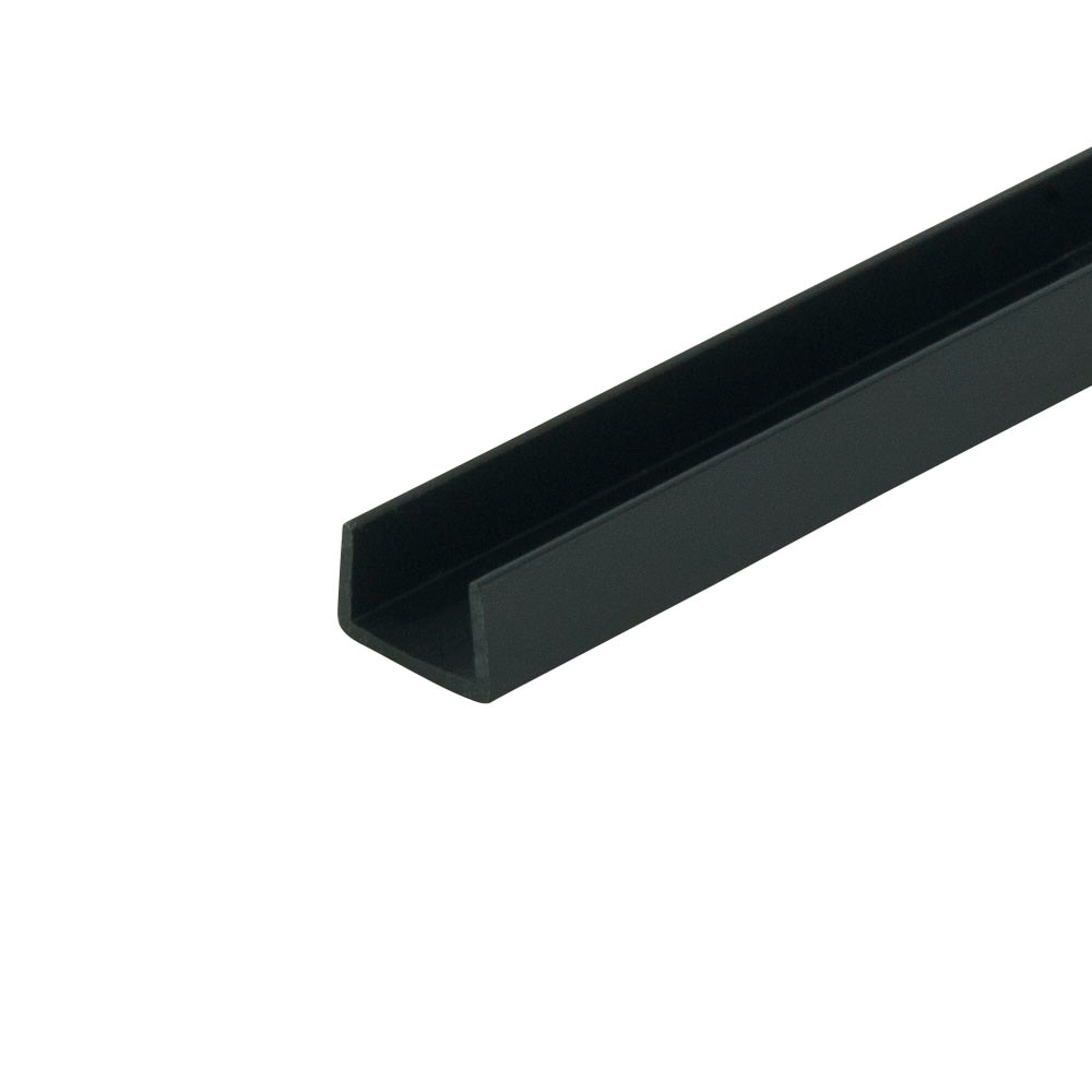 Outwater 3P1.27.00968 Black 3/8-in Styrene Plastic U-Channel/C-Channel 48-in Lengths (Pack of 3)