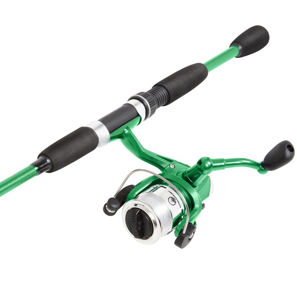 Leisure Sports Fishing Pole with Spinning Reel, Green Fishing Rod in the  Fishing Equipment department at