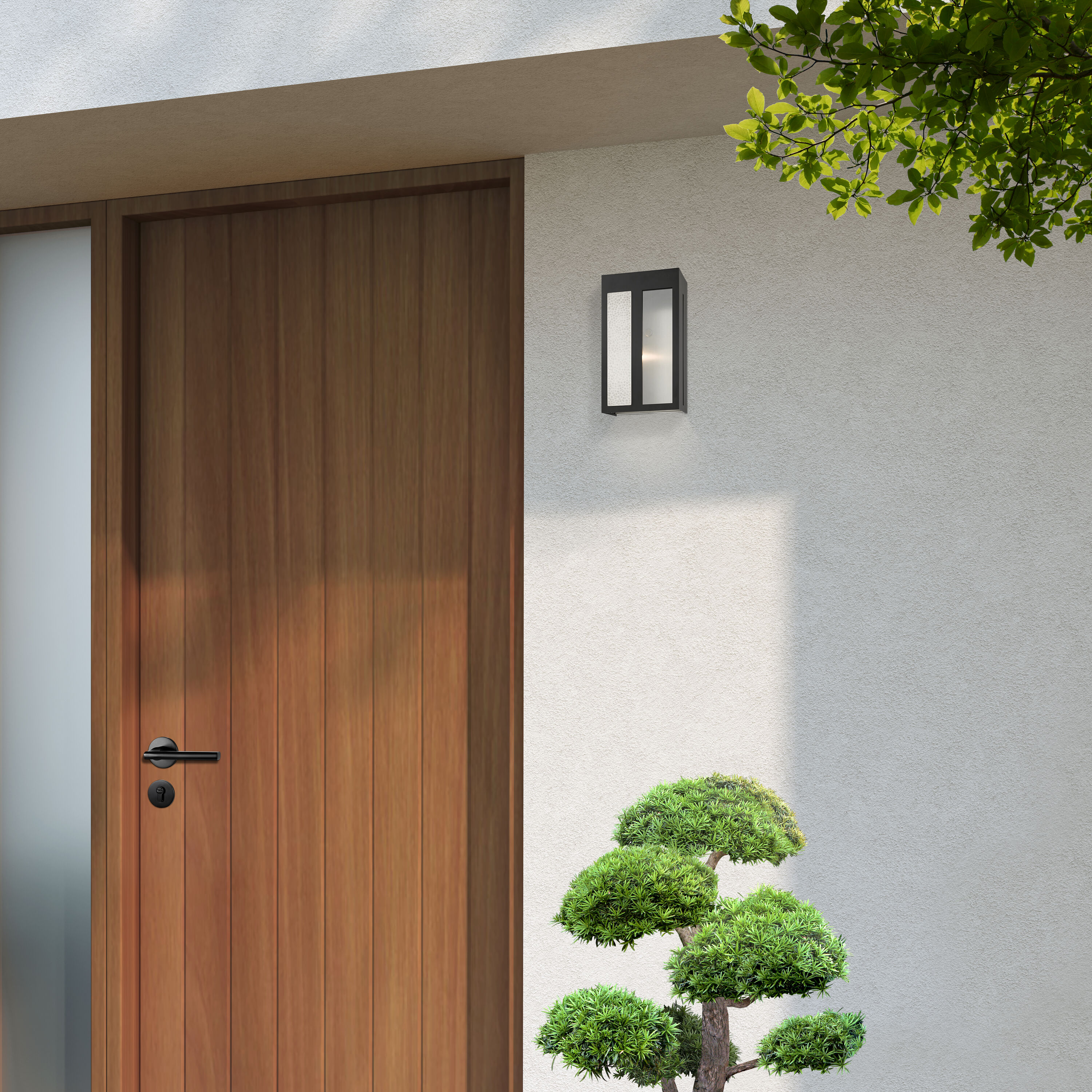 Livex Lighting 27412-04 Lafayette 1 -Light 11-in H Matte Black Hardwired Outdoor Wall Light