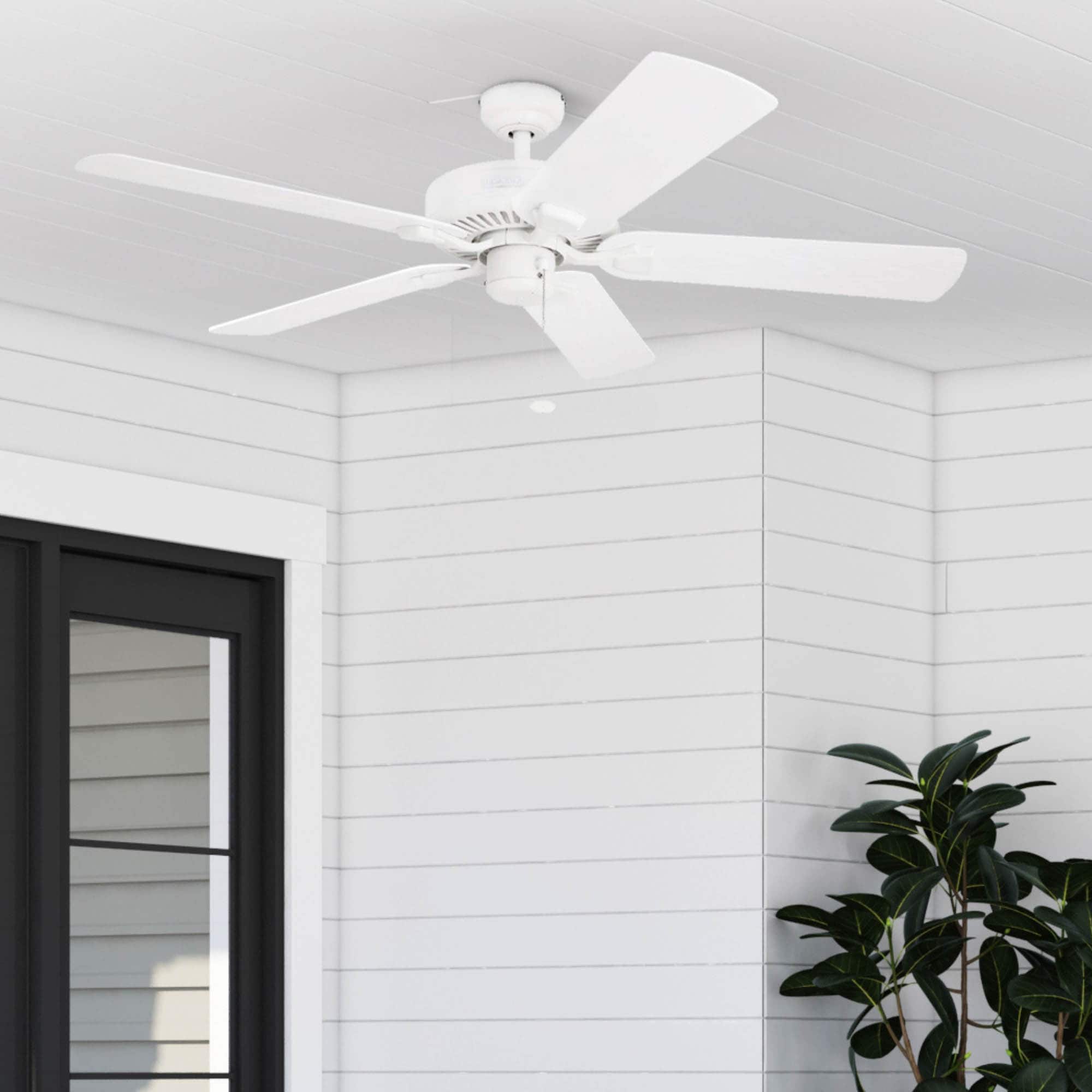 Belmar 52-Inch White Satin Finish Ceiling Fan with 5 Blades