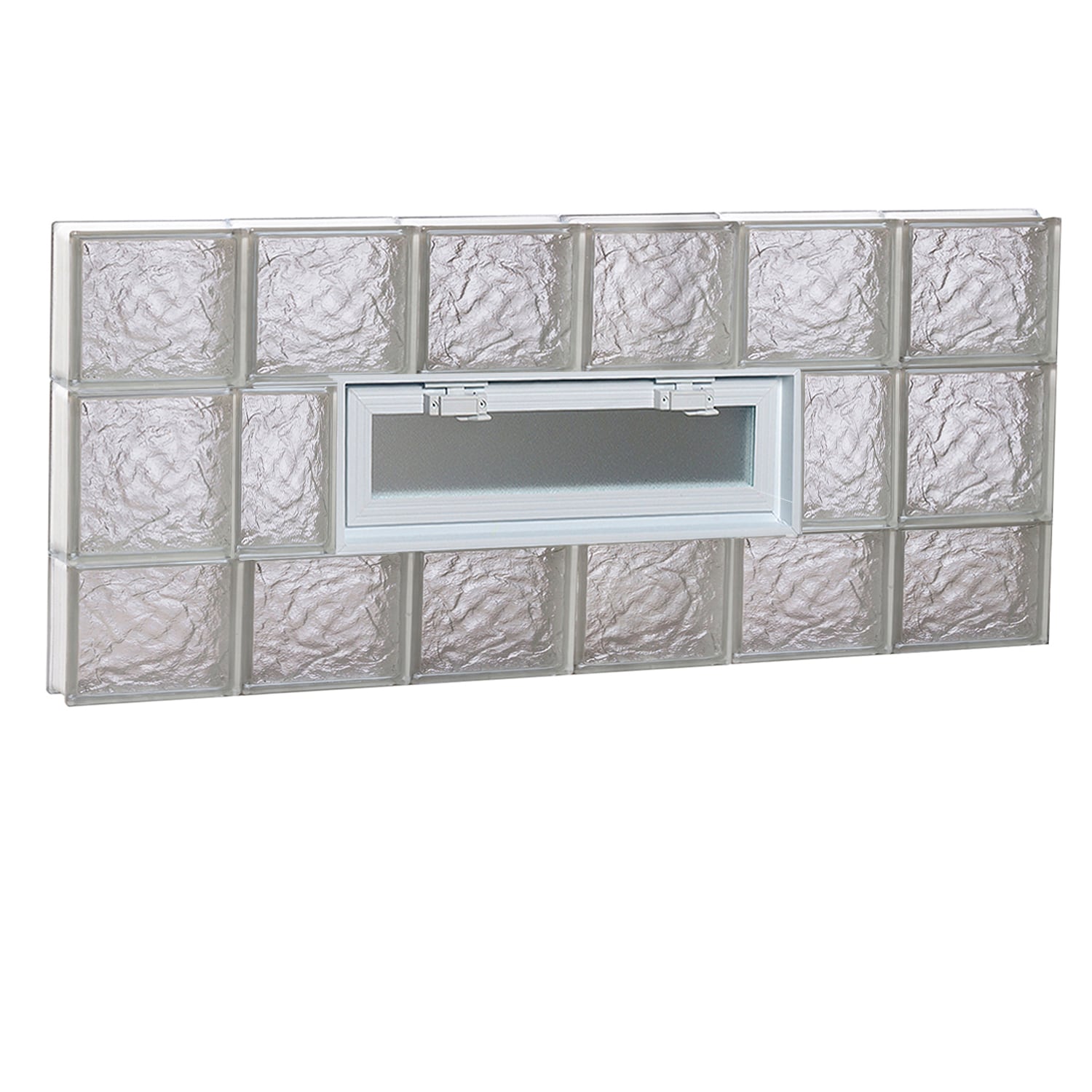 REDI2SET V4820IS Ice Glass 46-1/2-in x 19-1/4-in Frameless Replacement Vented Glass Block Window