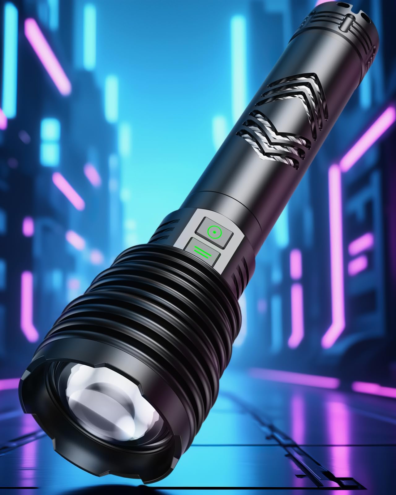 Adrinfly  Powerful Flashlight 600000 Lumens power cell 6 Modes Fast Charge IP67 Waterproof Shock Resistant for Outdoor Activities