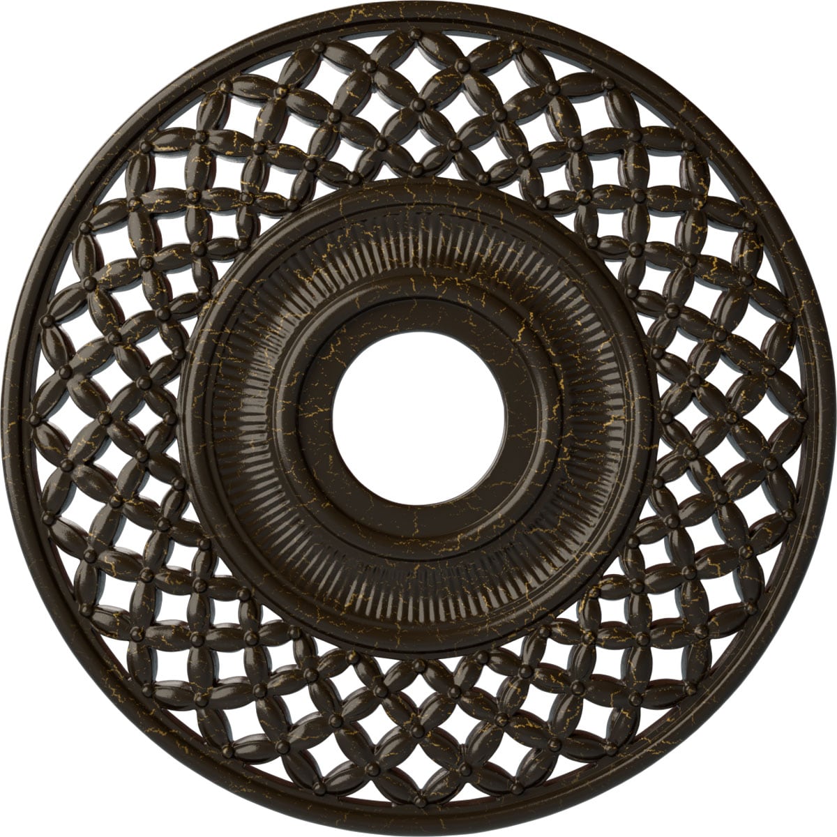 Ekena Millwork CM22RBSHC Robin 22.25-in W x 22.25-in L Painted Stone Hearth Crackle Polyurethane Whole Ceiling Medallion