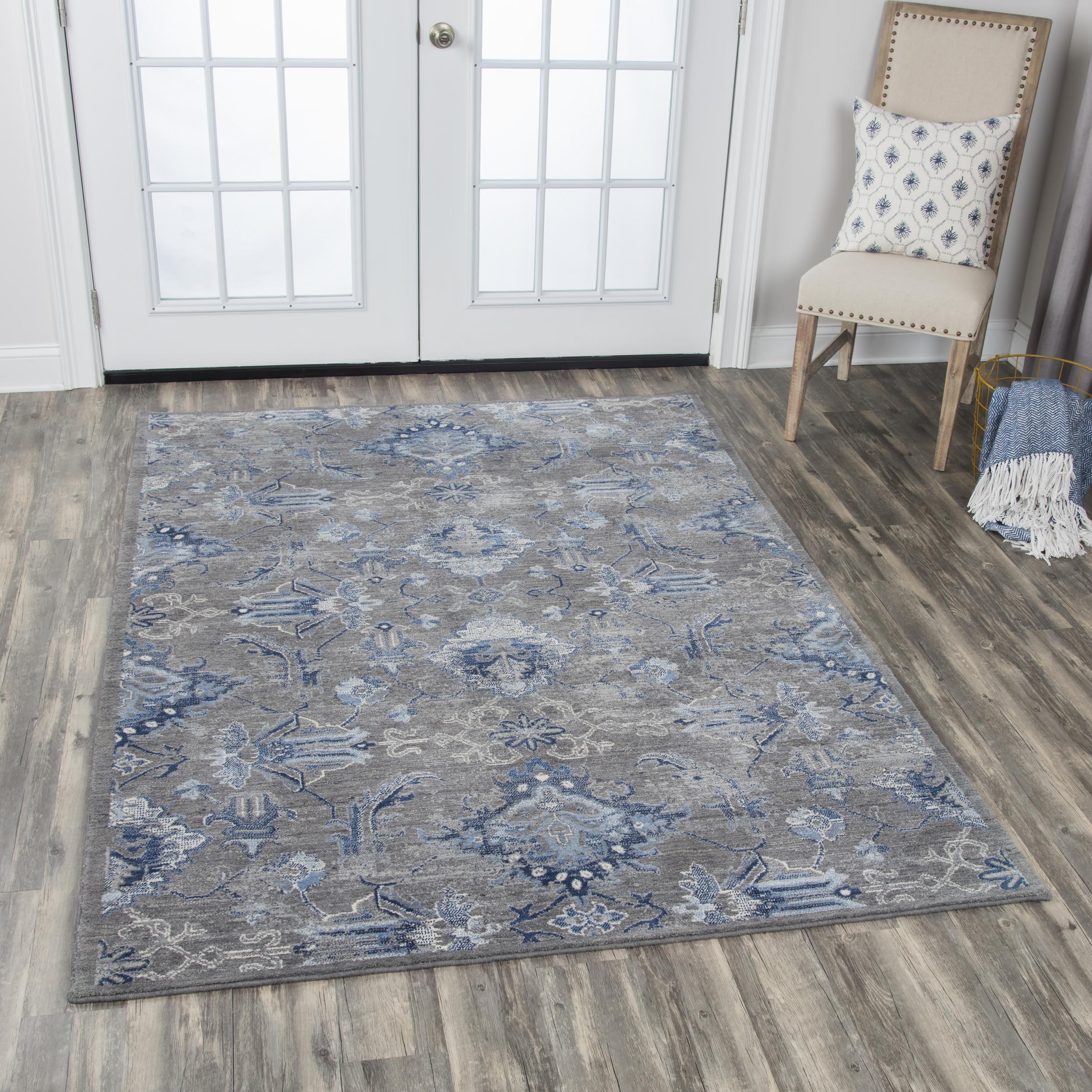 Alora Decor 006006124DR000113 Euphoria 10 X 13 (ft) Wool Gray Indoor Floral/Botanical Mid-century Modern Area Rug
