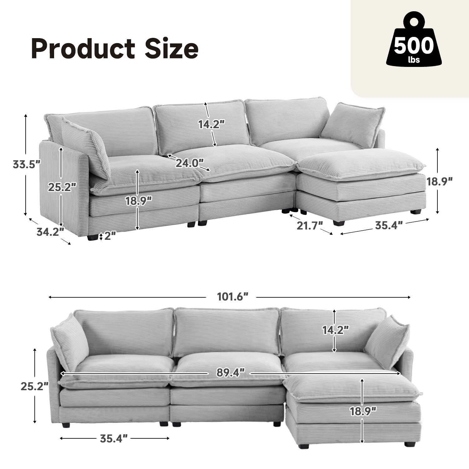 JEAREY JE-XNELD-3-LG Sofas-Loveseats - View #3