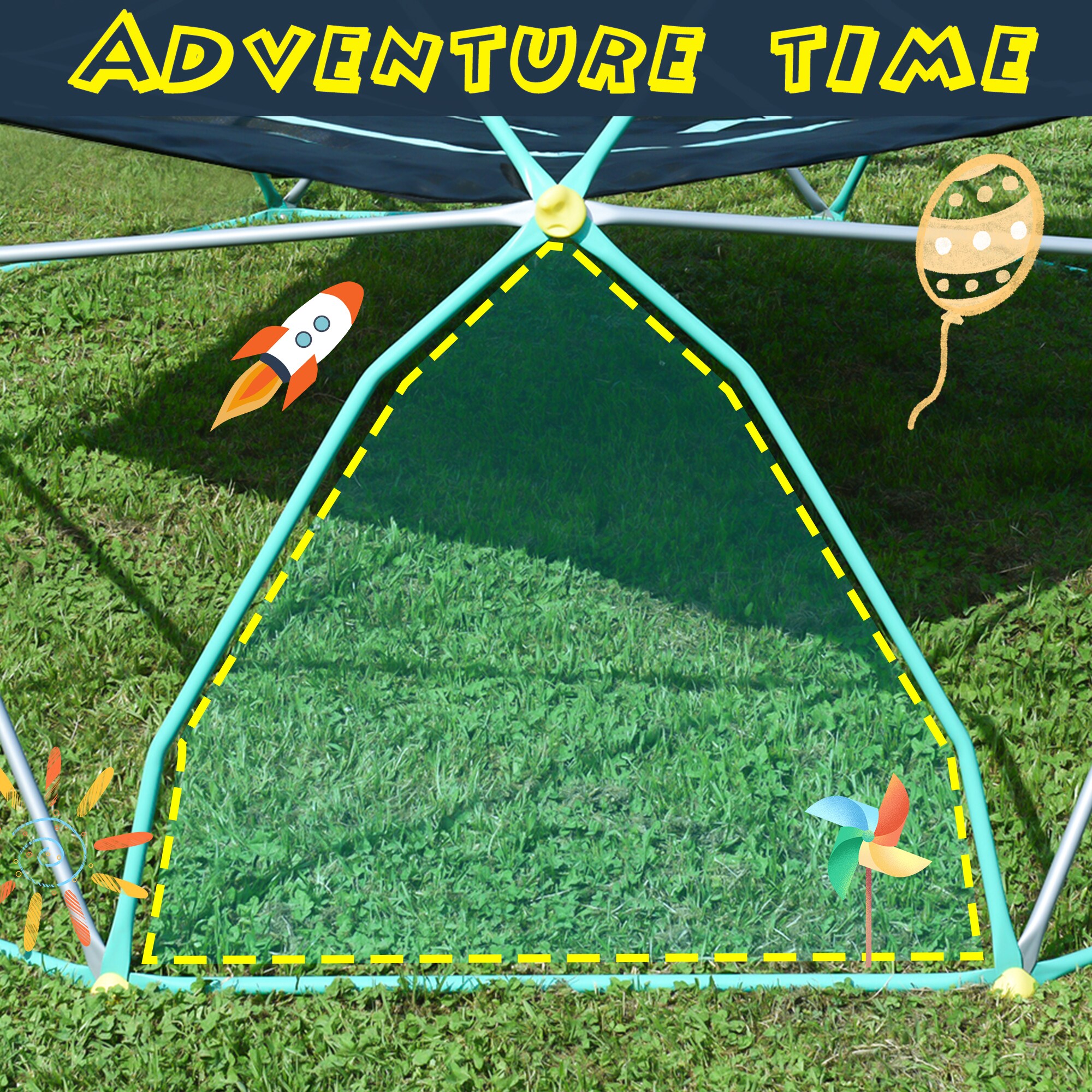 LOVMOR 12ft Geometric Dome Climber Play Center Kids Climbing Dome Tower ...