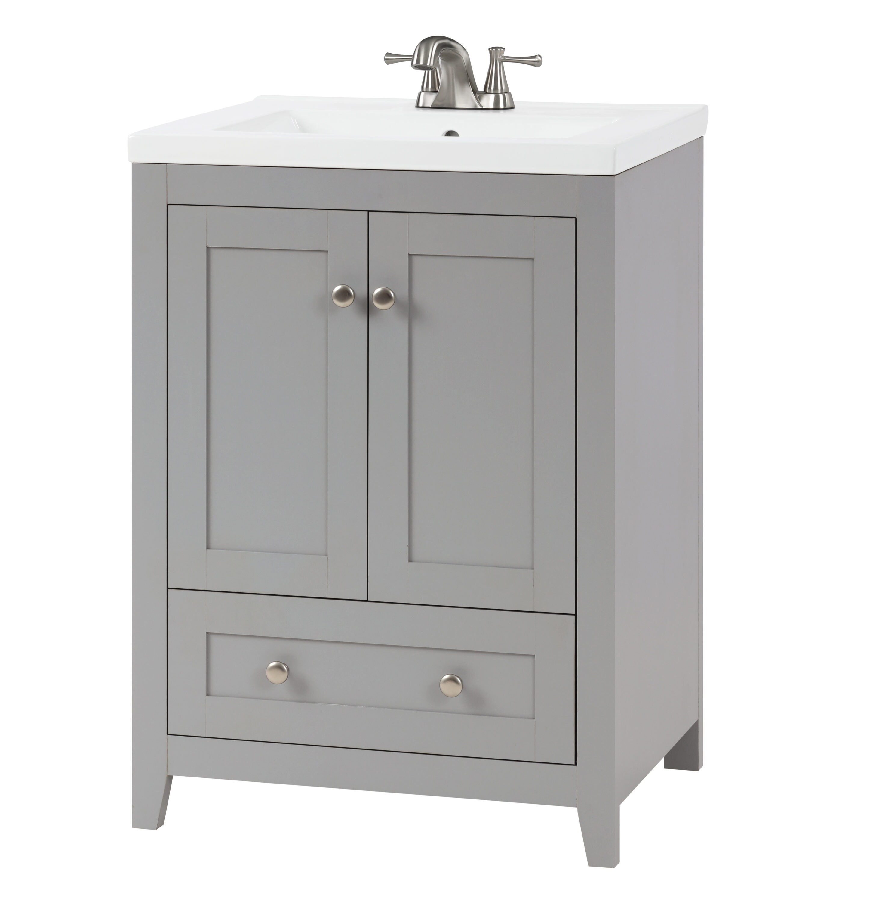 Style Selections Perryton 24-in Gray Single Sink Bathroom Vanity with ...