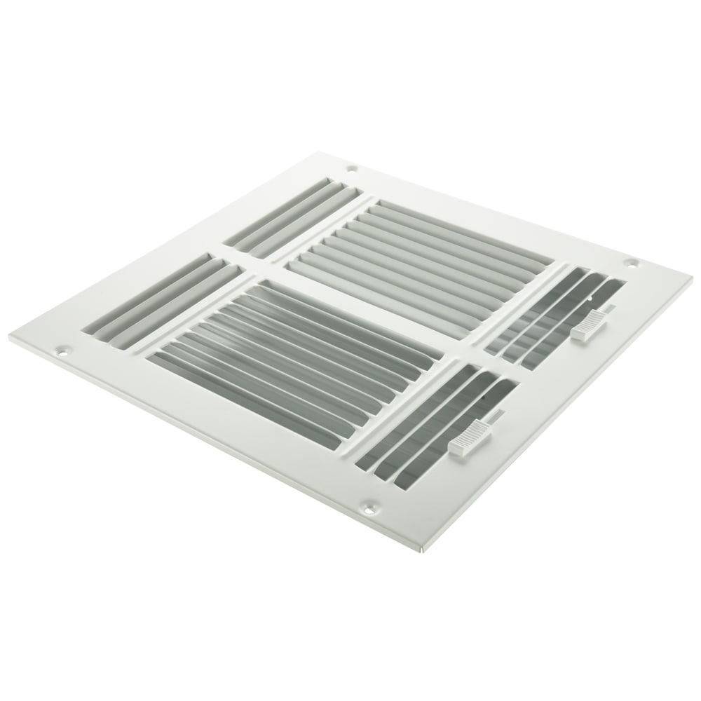 RELIABILT 12-in x 12-in 4-way Steel White Sidewall/Ceiling Register in ...