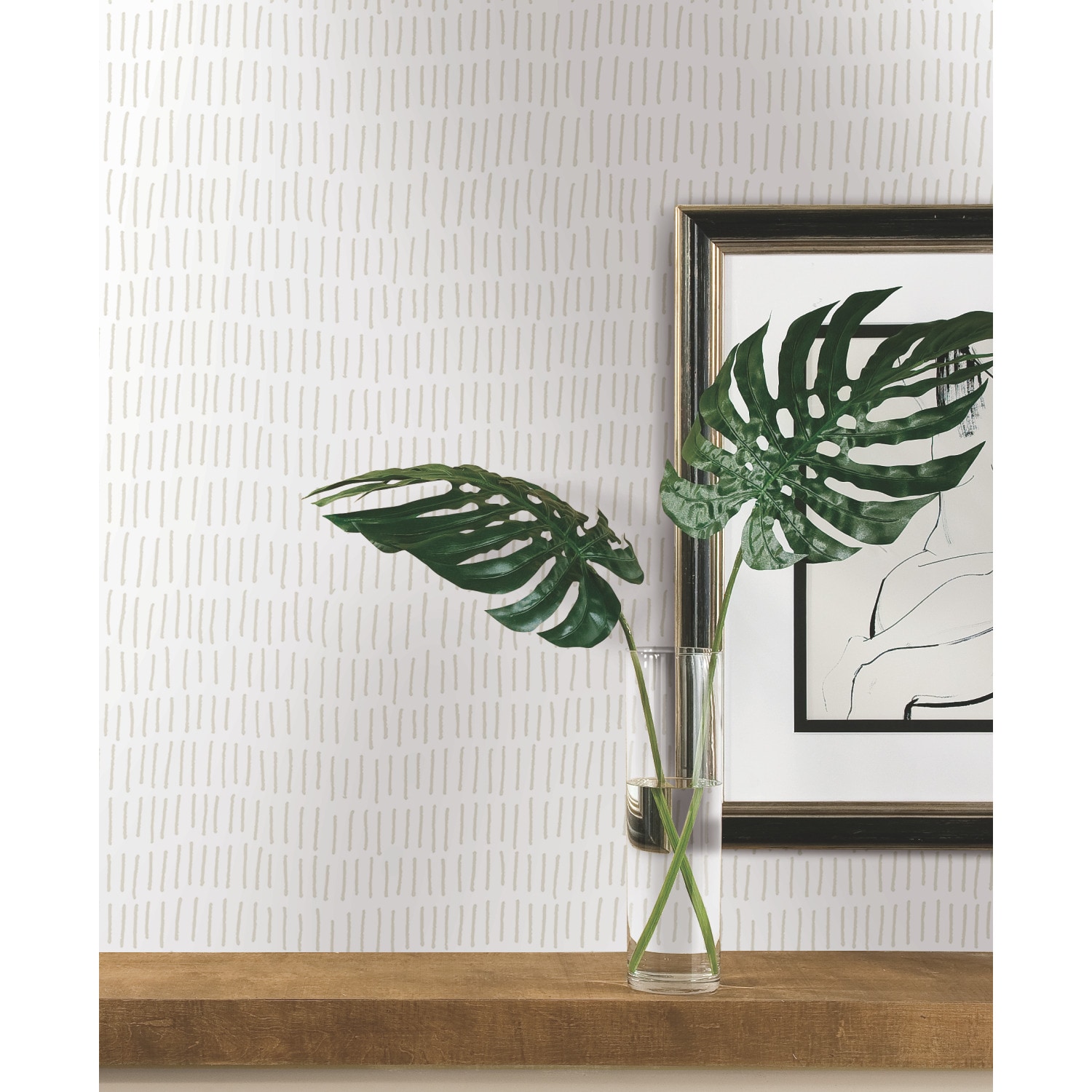 RoomMates RMK11613WP 28.18-Sq. Feet Neutral Vinyl Novelty Self-adhesive Peel and Stick Wallpaper