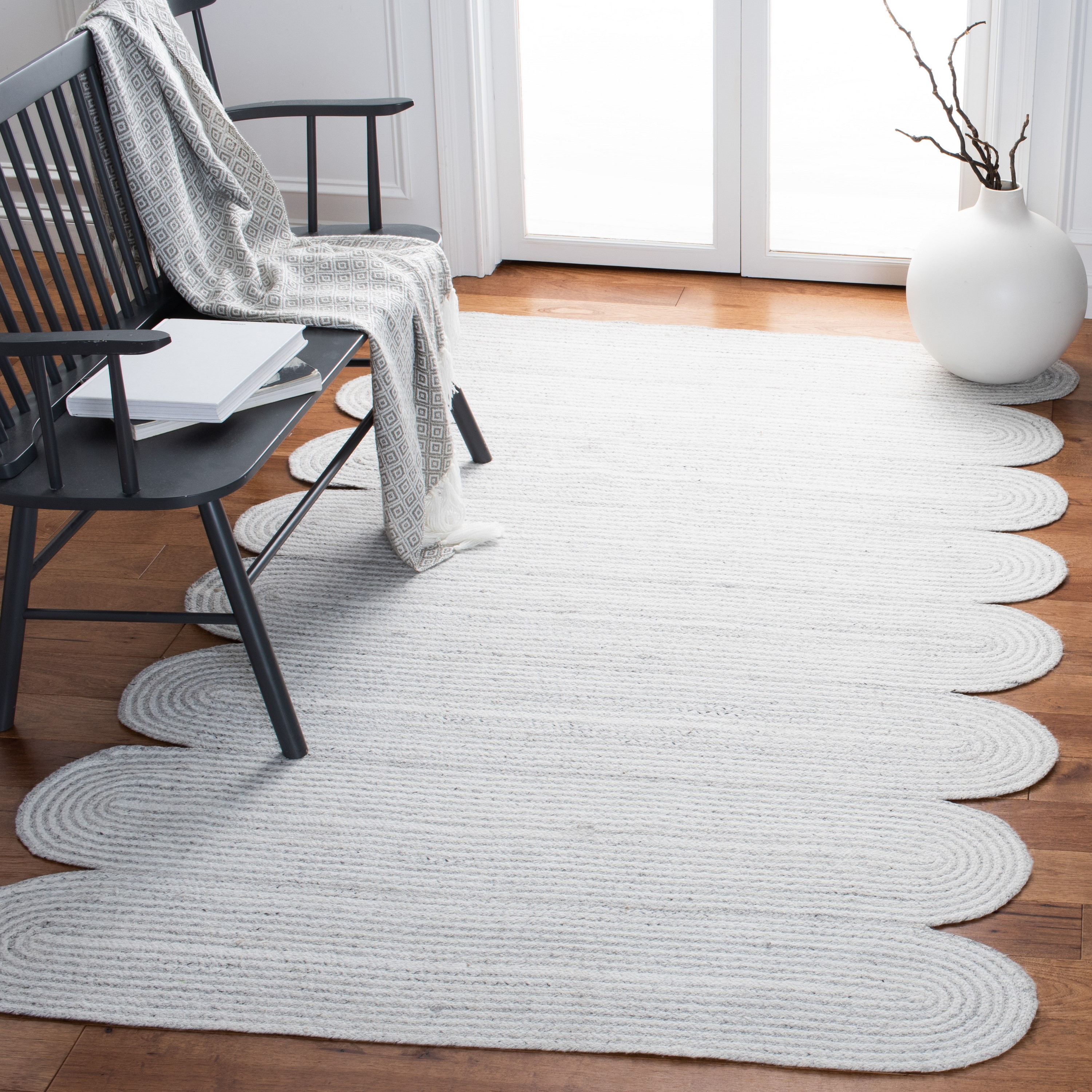 Safavieh CAP229F-3 Cape Cod Faranaz 3 x 5 (ft) Polyester Gray/Ivory Rectangular Indoor Abstract Bohemian/Eclectic Throw rug