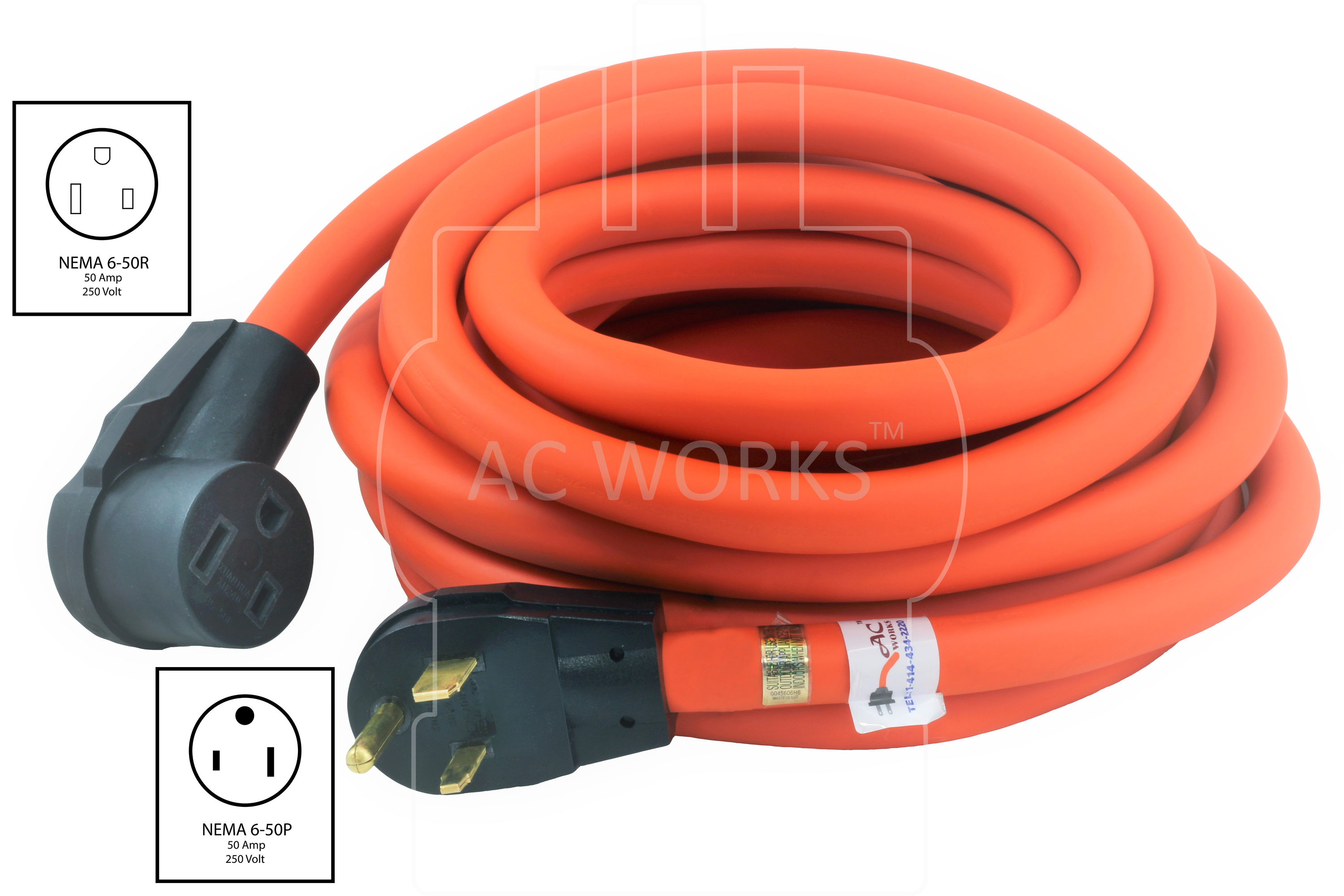 50 Ft . USA. Generator Extension Cord 10/3 Wire USA . Power Cable
