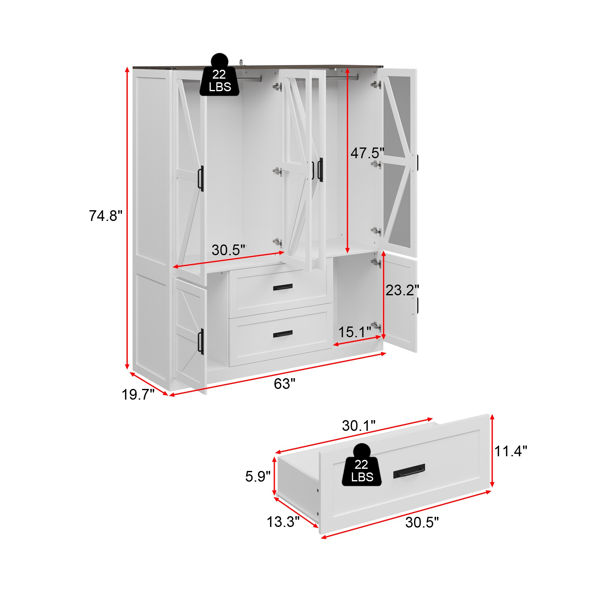 Homsee V-KF460098-01-AB armoires - View #12