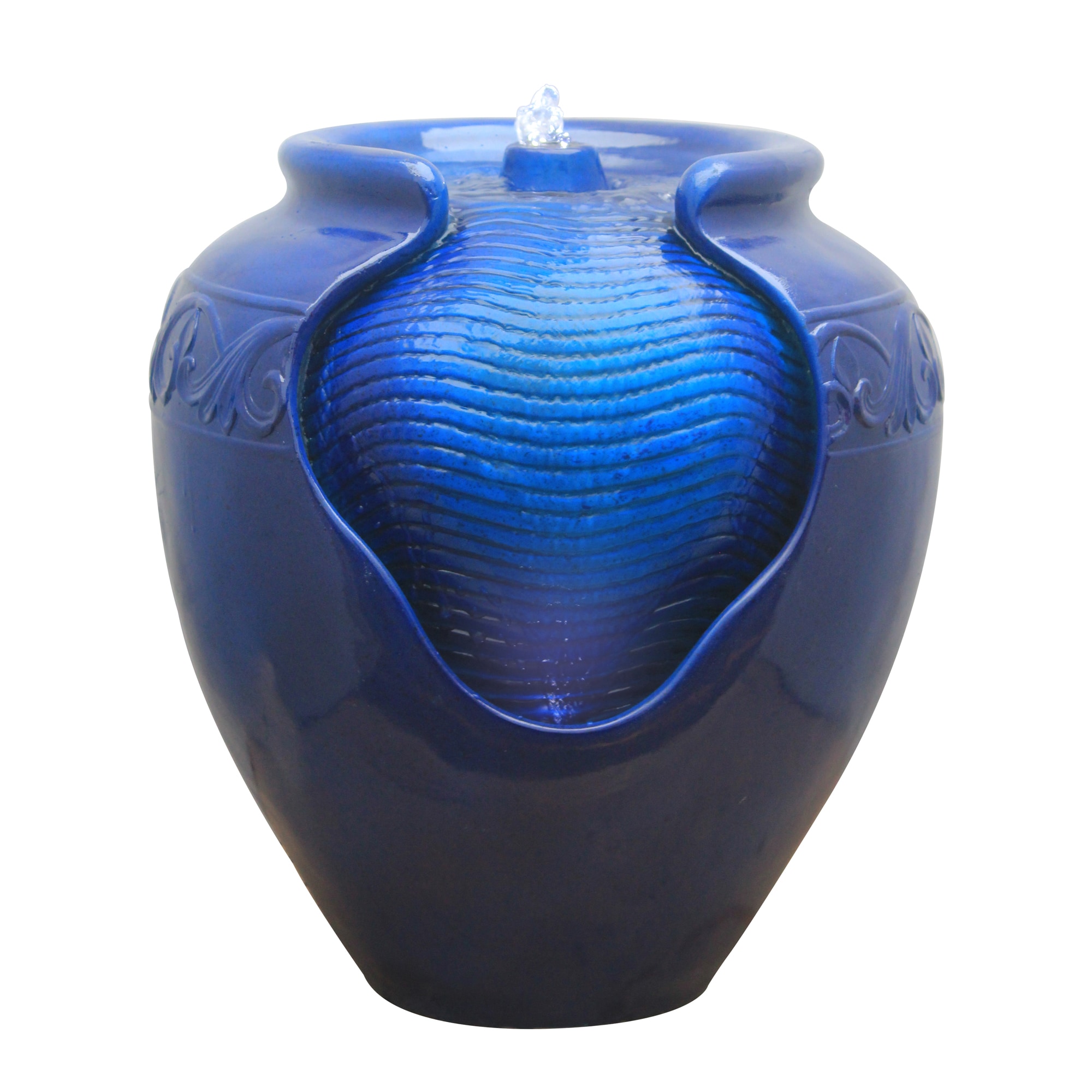 Teamson Home YG0036AZ 16.93-in H Resin Electric Powered Tiered Outdoor Fountain Pump Included