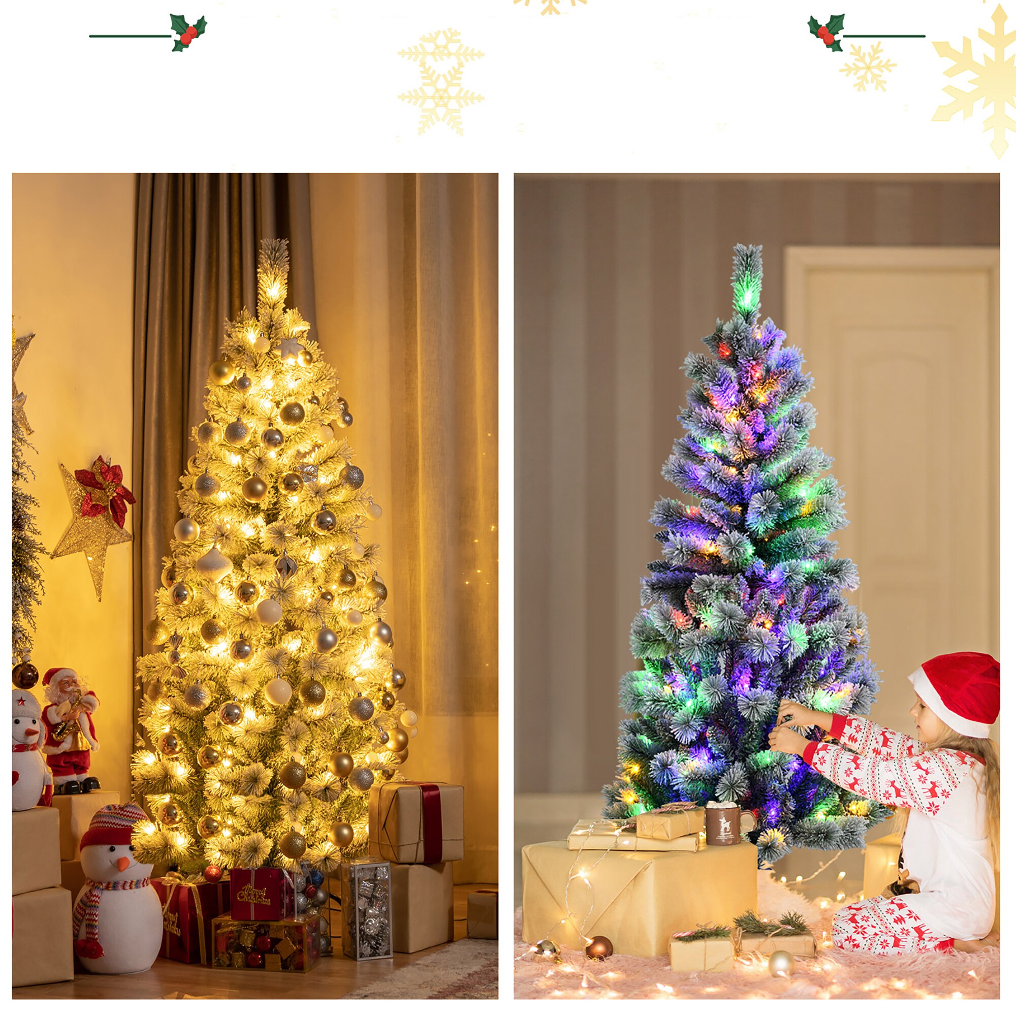 6-Foot White Pine Pre-Lit Christmas Tree with Remote Control Lights