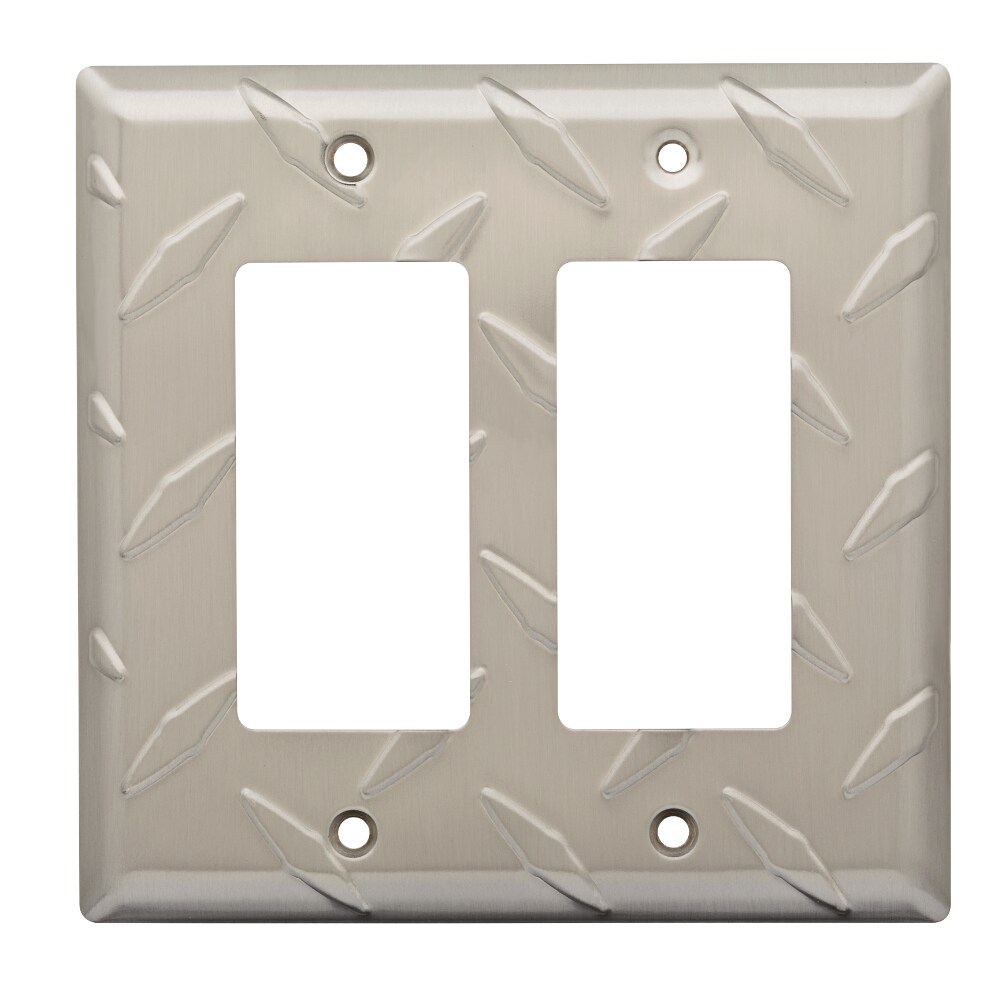 Brainerd Diamond Plate 2-Gang Standard Decorator Wall Plate, Satin ...