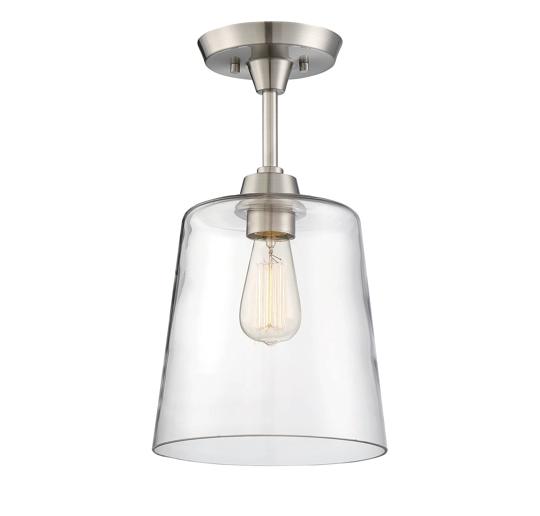 Meridian Lite Trends M60010BN Meridian 1 -Light 10-in Brushed Nickel Semi Flush Mount Light
