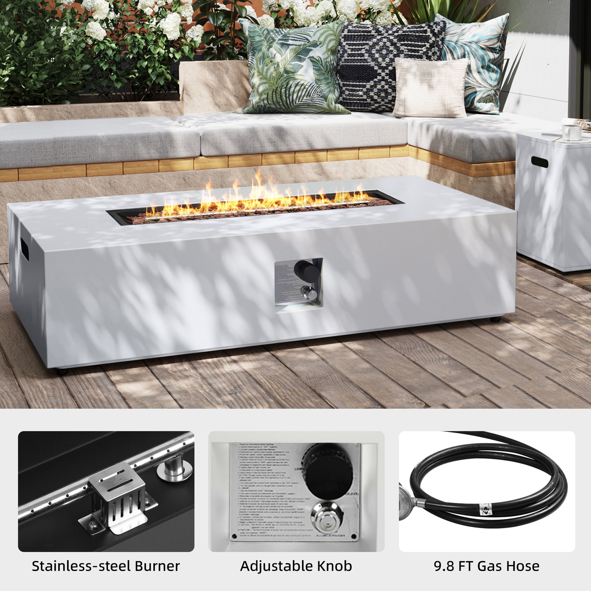 UPHA PL-56TPCFX-WH-K Outdoor-Gas-Firepits - View #5